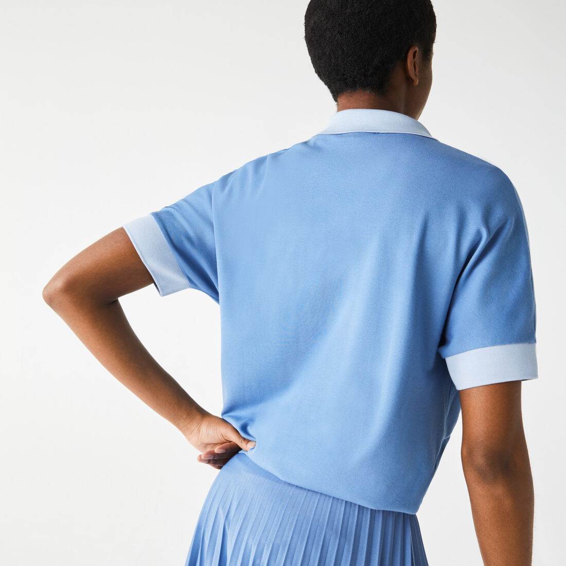 Women’s Lacoste Loose Fit Open Collar Flowing Piqué Polo Women’s Lacoste Loose Fit Open Collar Flowing Piqué Polo