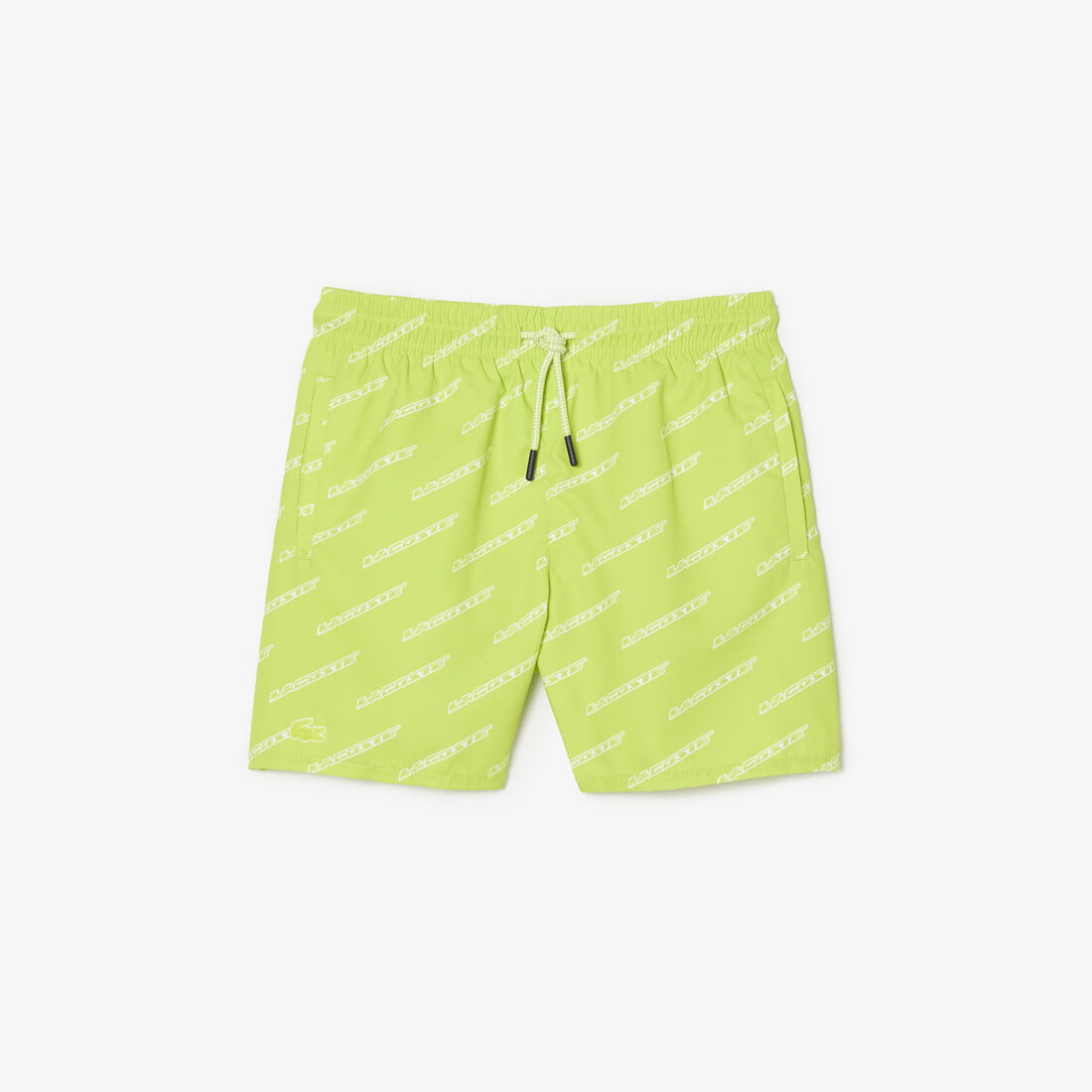 Boys’ Lacoste Printed Recycled Polyester Swim Trunks