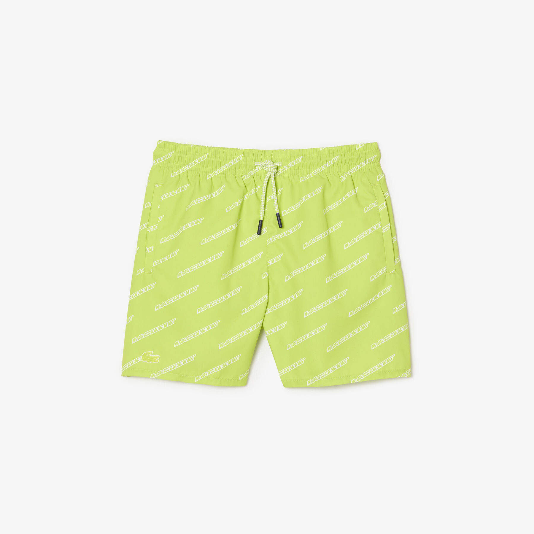 Boys’ Lacoste Printed Recycled Polyester Swim Trunks boys lacoste printed recycled polyester swim trunks