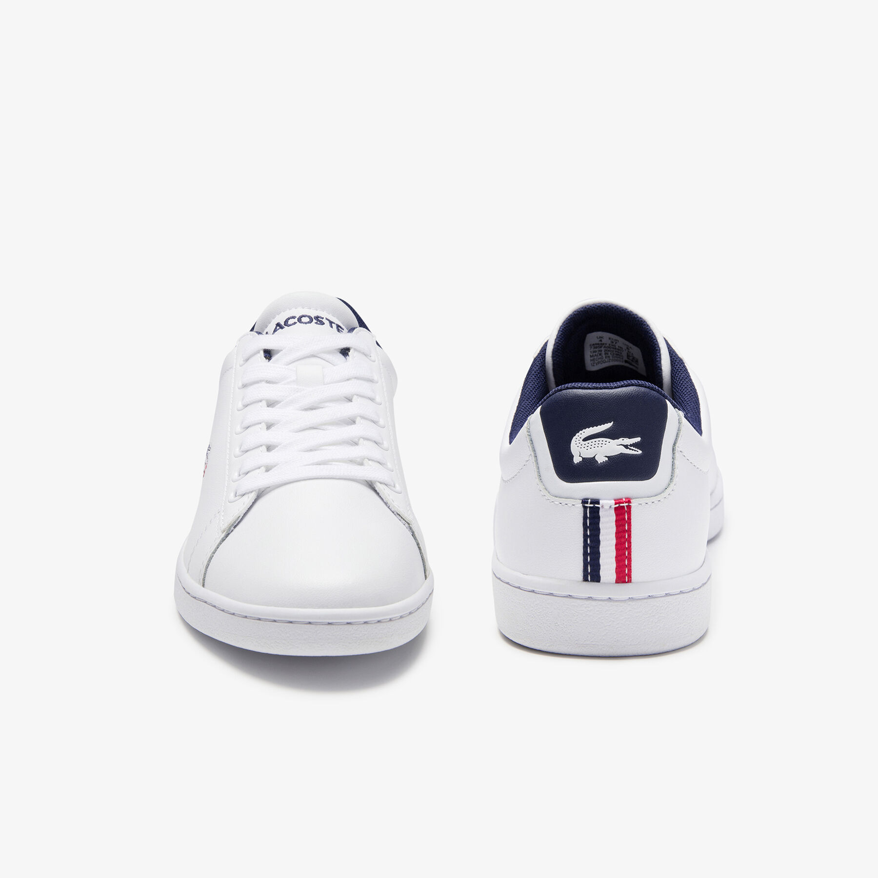 lacoste women s carnaby evo tricolore leather and synthetic trainers