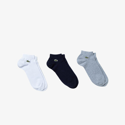 طقم جوارب أسفل الكاحل للجنسين، 3 أزواج مجموعة Lacoste Sport