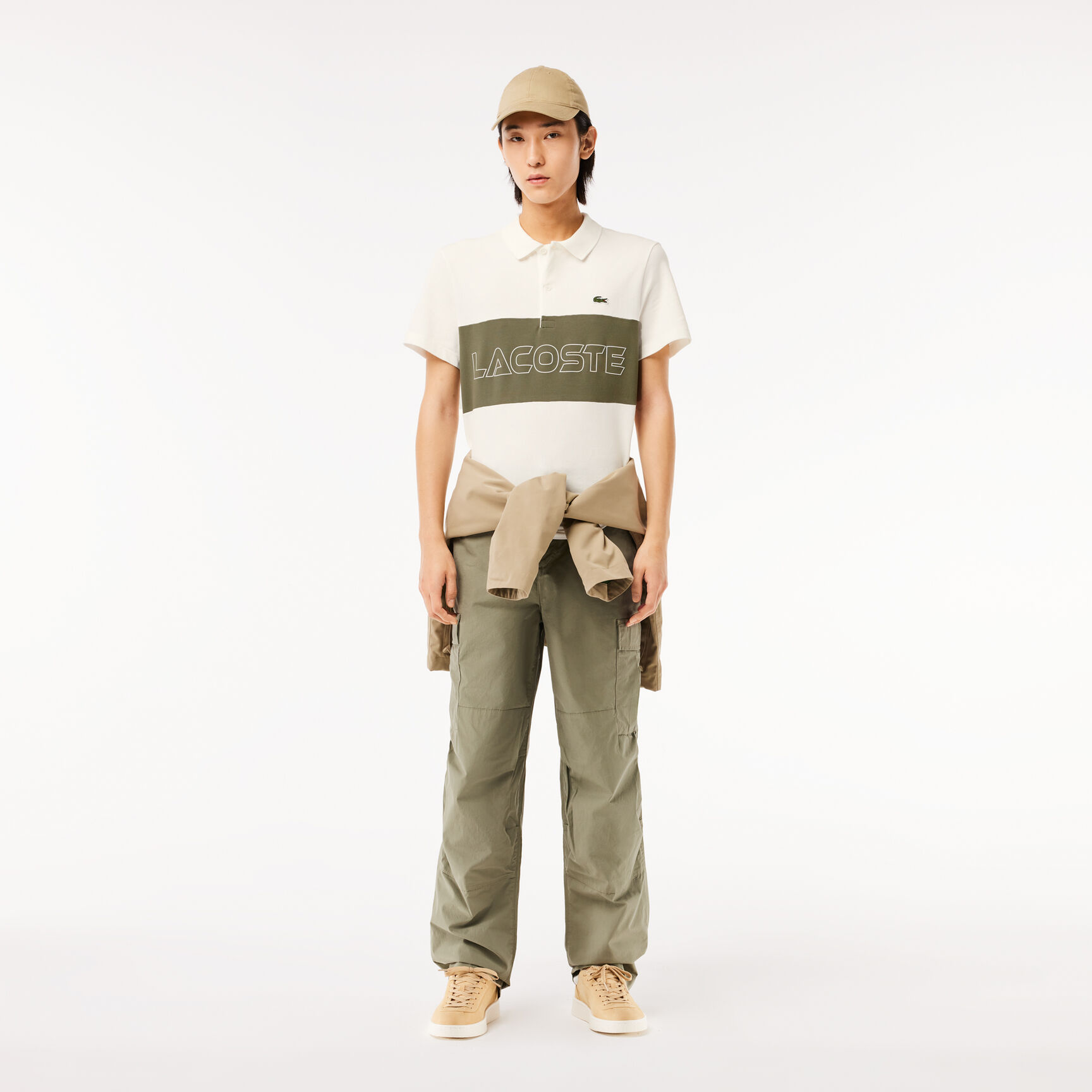 Regular Fit Stretch Pique Colourblock Polo Shirt