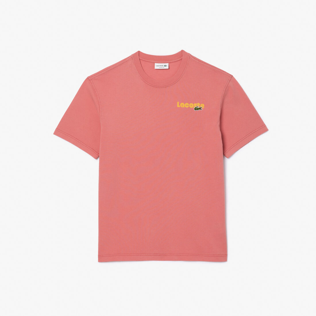 Washed Effect Ombré Lacoste Print T-shirt Washed Effect Ombré Lacoste Print T-shirt