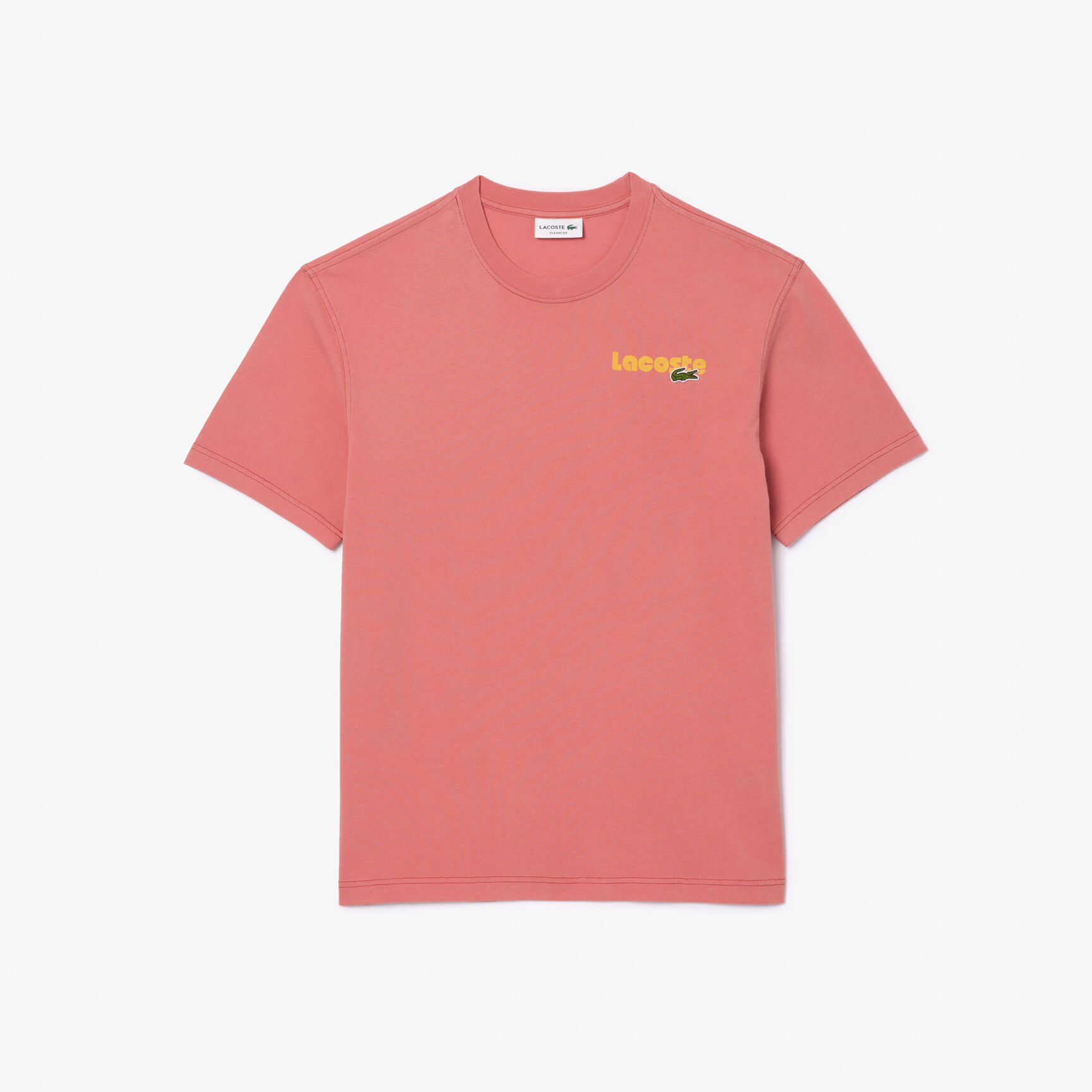 Washed Effect Ombré Lacoste Print T-shirt Washed Effect Ombré Lacoste Print T-shirt