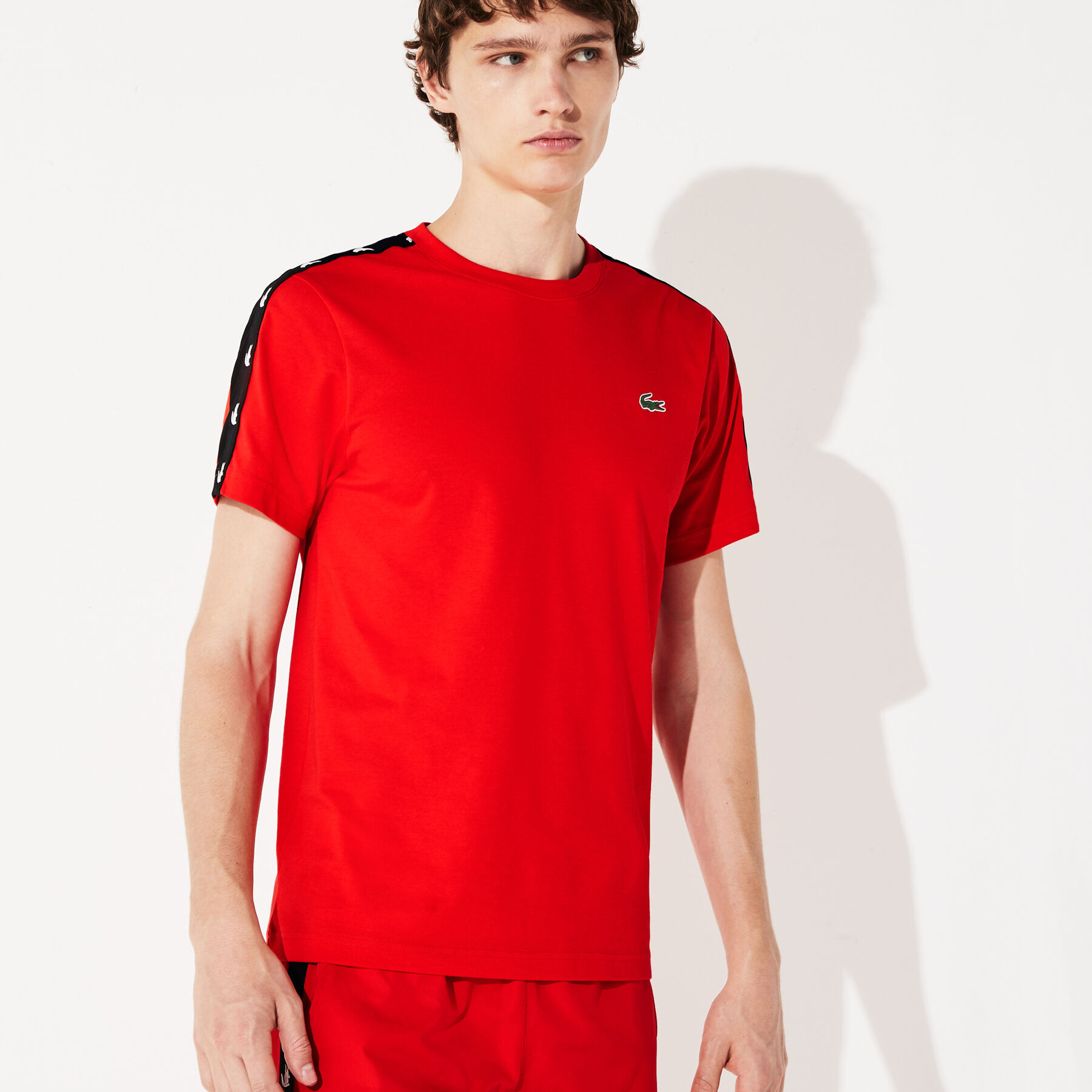 Men's Lacoste SPORT Crocodile Striped Breathable Piqué T-shirt men s lacoste sport crocodile striped breathable piqu t shirt