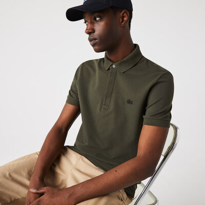 Men's Lacoste Paris Polo Shirt Regular Fit Stretch Cotton Piqué