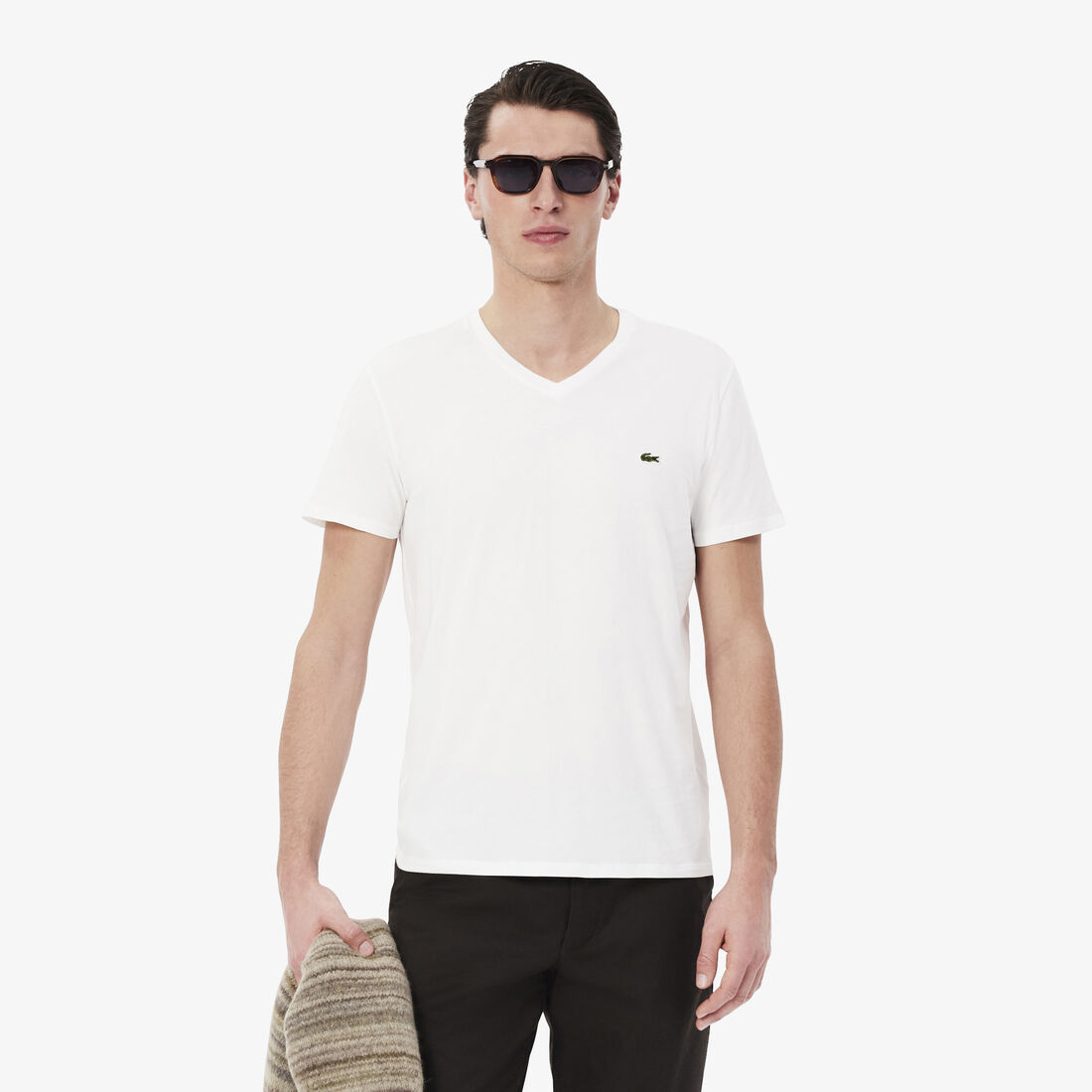 Men's V-neck Pima Cotton Jersey T-shirt