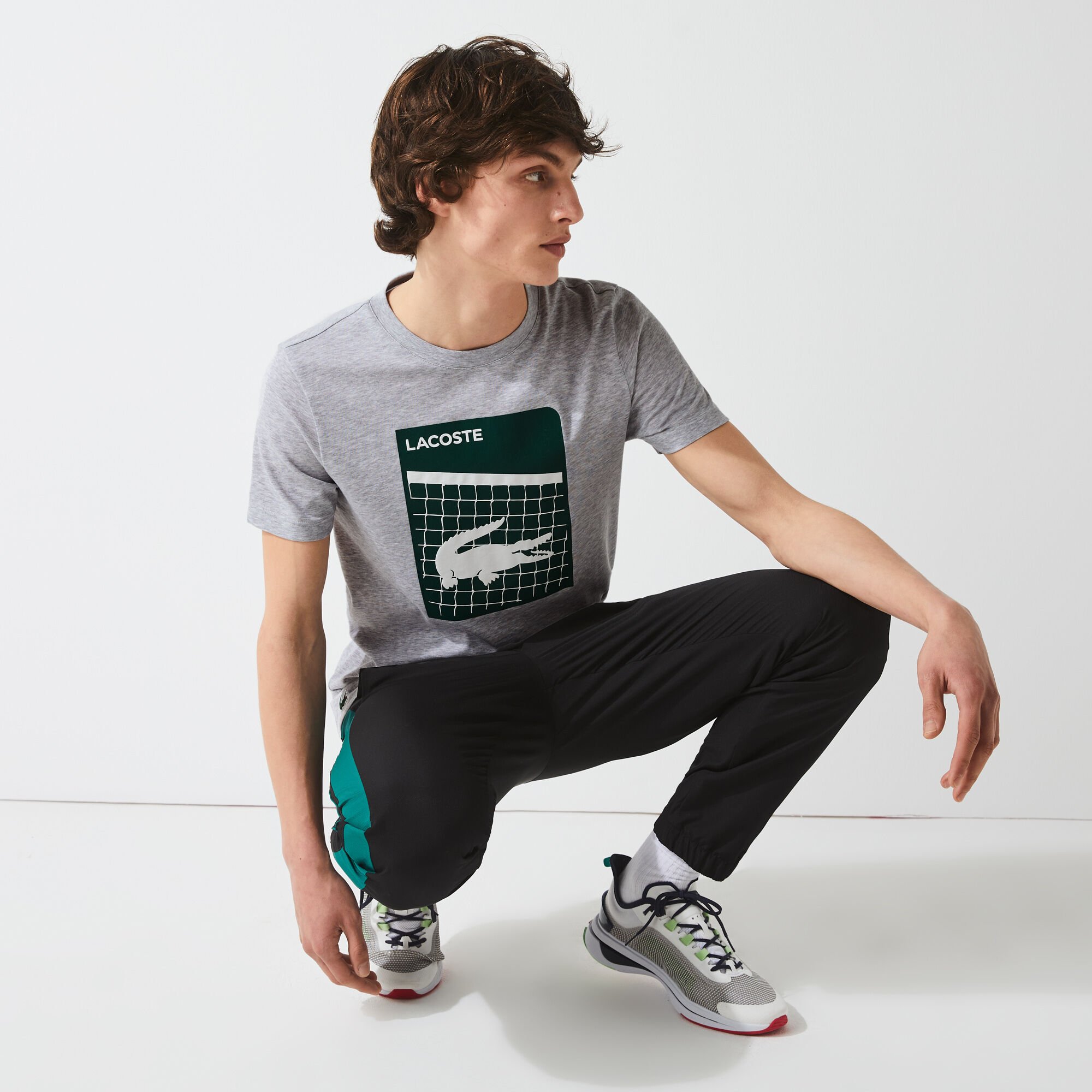 تي شيرت مسامي للرجال مع طباعة ثلاثية الأبعاد مجموعة Lacoste SPORT تي شيرت مسامي للرجال مع طباعة ثلاثية الأبعاد مجموعة Lacoste SPORT
