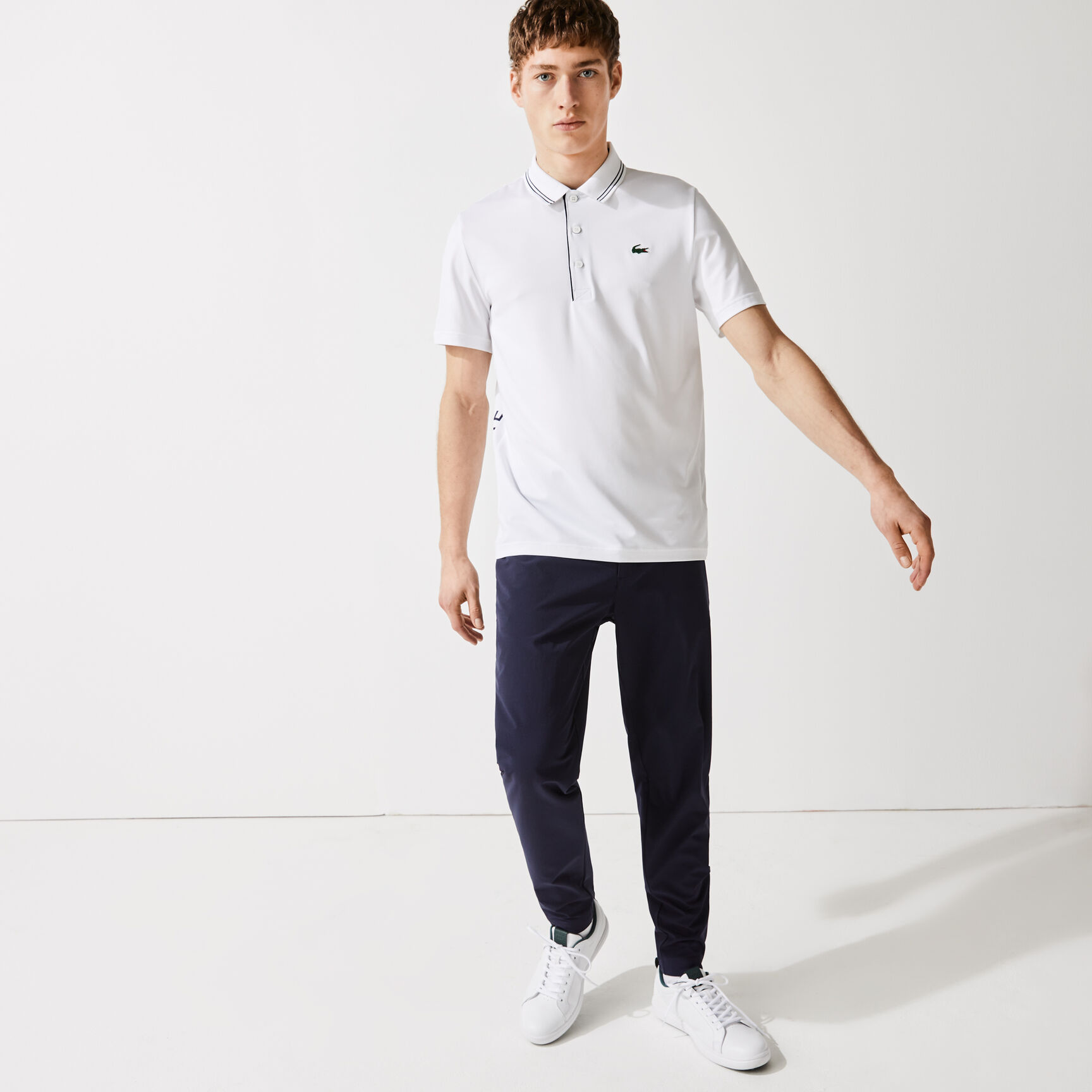 Men's Lacoste SPORT Signature Breathable Golf Polo Shirt Men's Lacoste SPORT Signature Breathable Golf Polo Shirt