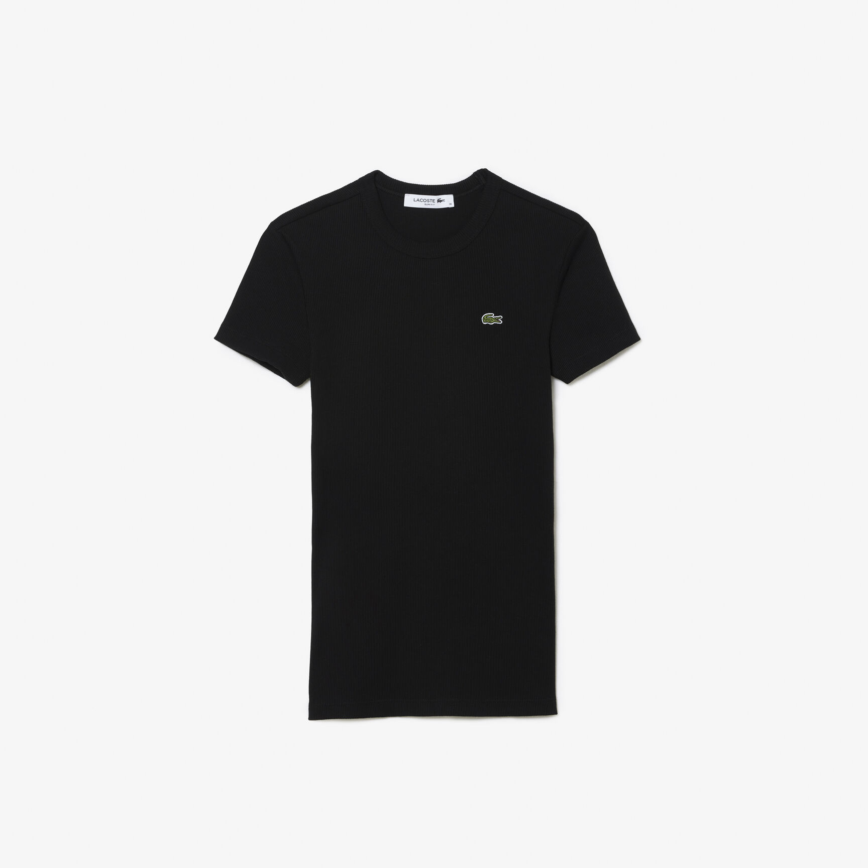 Slim Fit Ribbed Cotton T-shirt