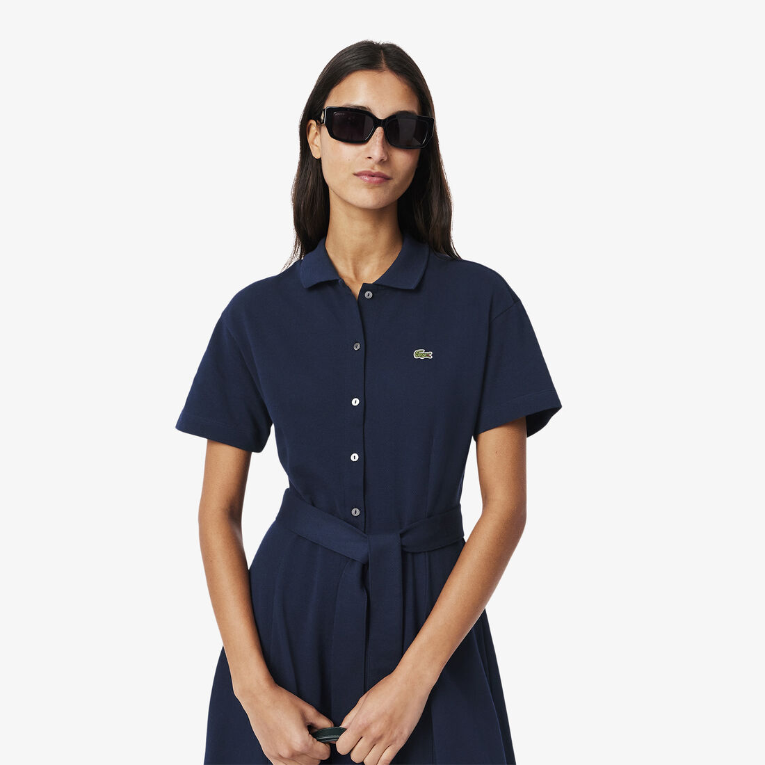 Flared Mini-Pique Polo Dress Flared Mini-Pique Polo Dress