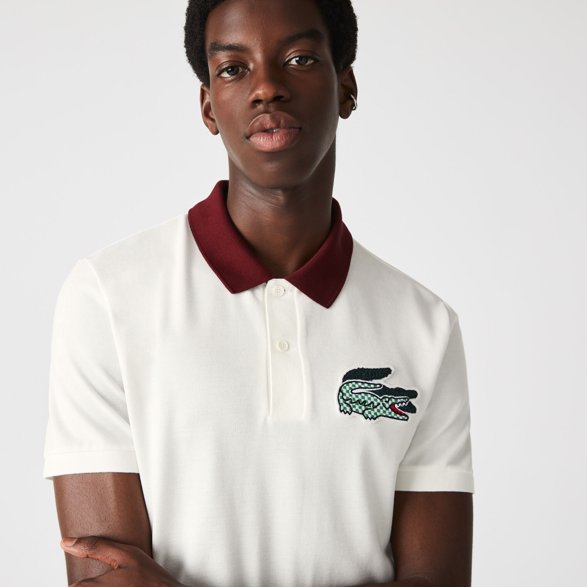 Men s Heritage Lacoste Slim Fit Crocodile Badge Cotton Pique Polo Shirt