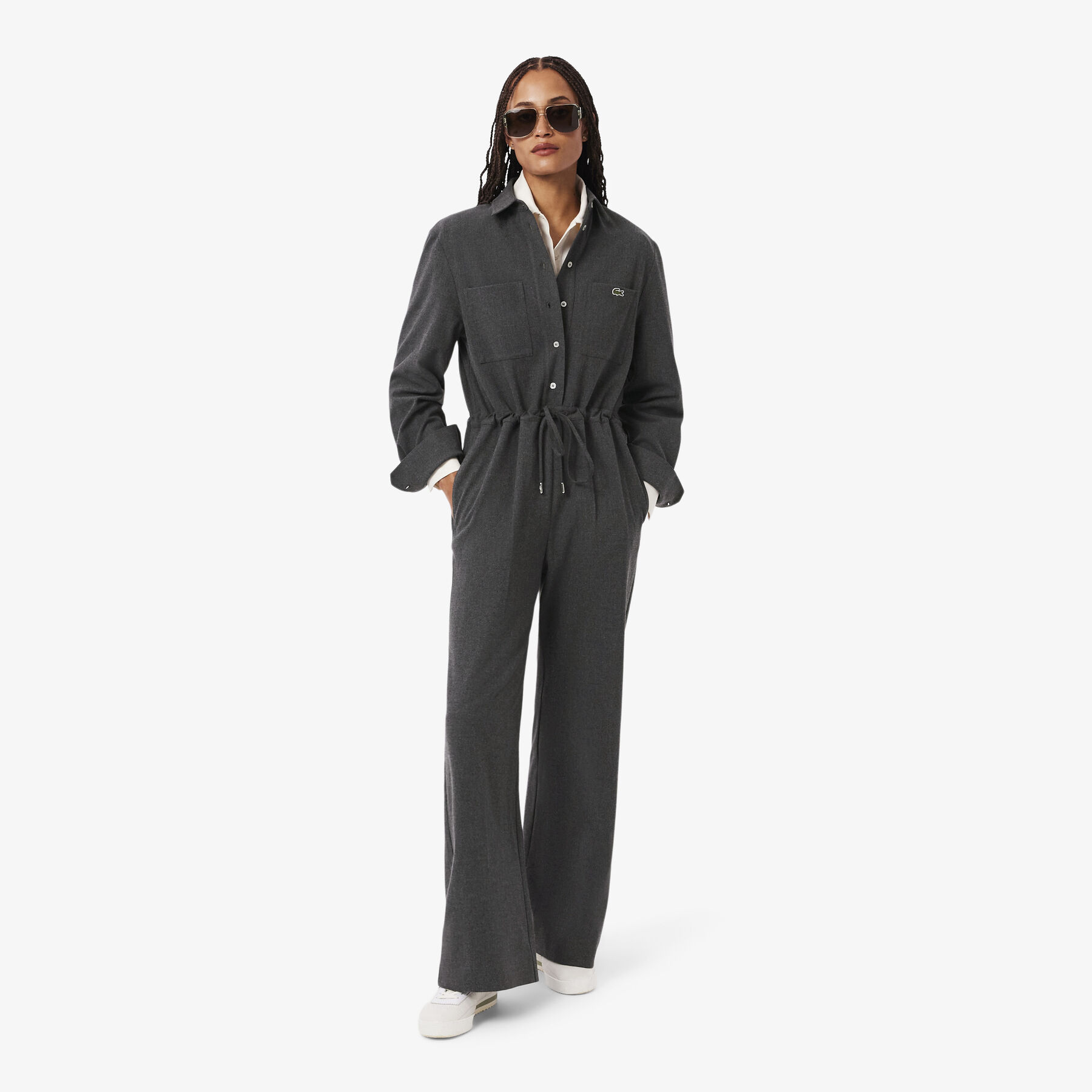 Long Sleeved Flannel Jumpsuit lacoste long sleeved flannel jumpsuit