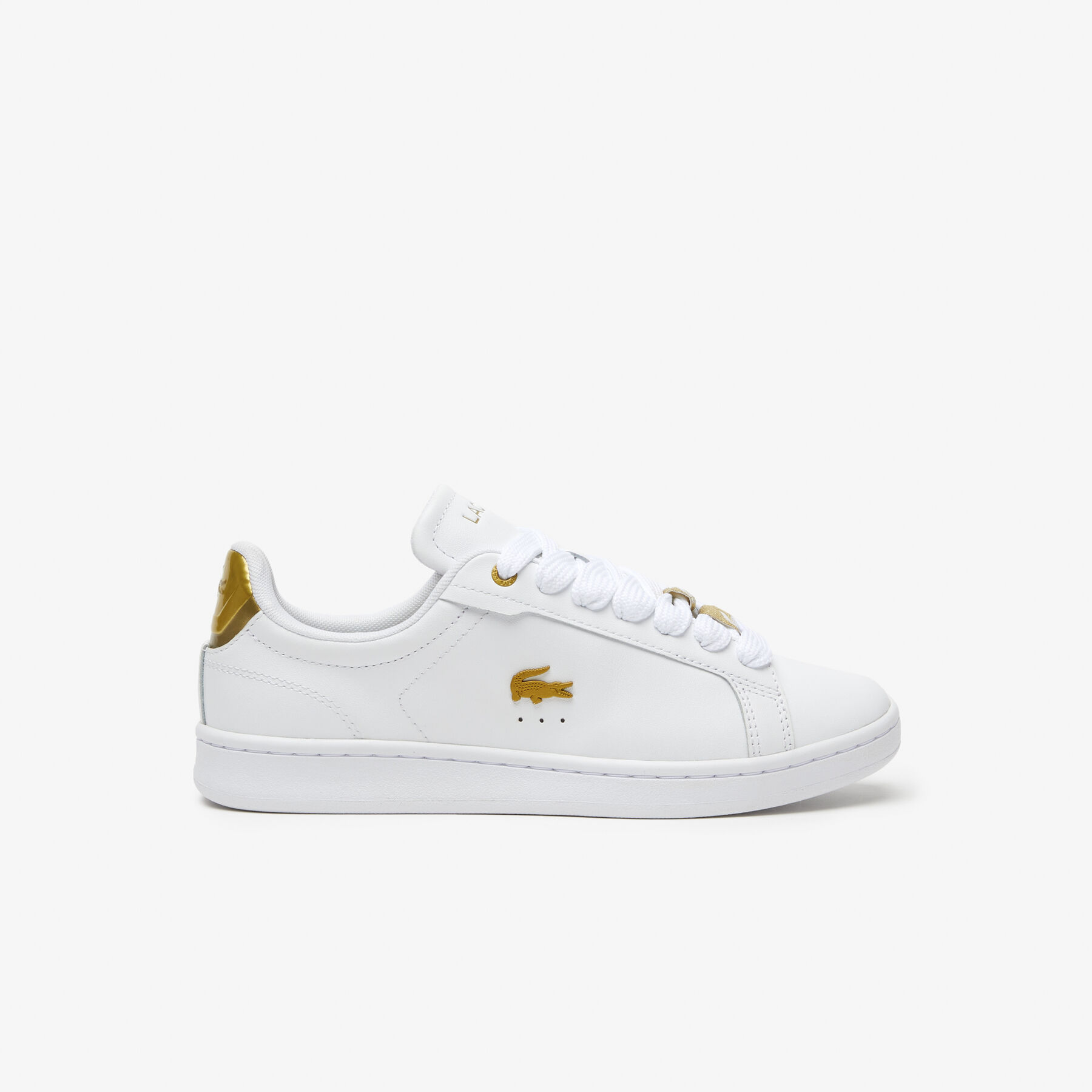 Women's Lacoste Carnaby Pro Leather Metallic Detailing Trainers Women's Lacoste Carnaby Pro Leather Metallic Detailing Trainers