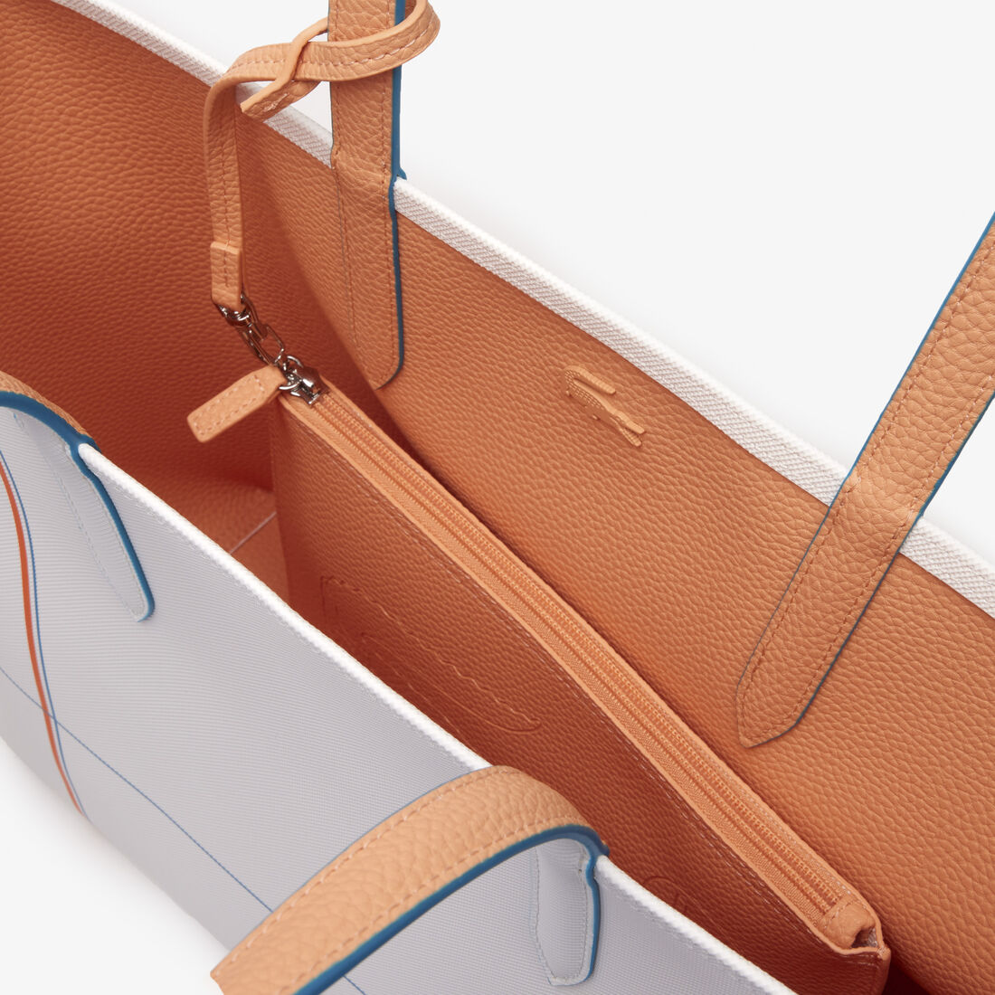 حقيبة يد لاكوست بحواف بلون مغاير ووجهين للنساء مجموعة Anna حقيبة يد لاكوست بحواف بلون مغاير ووجهين للنساء مجموعة Anna