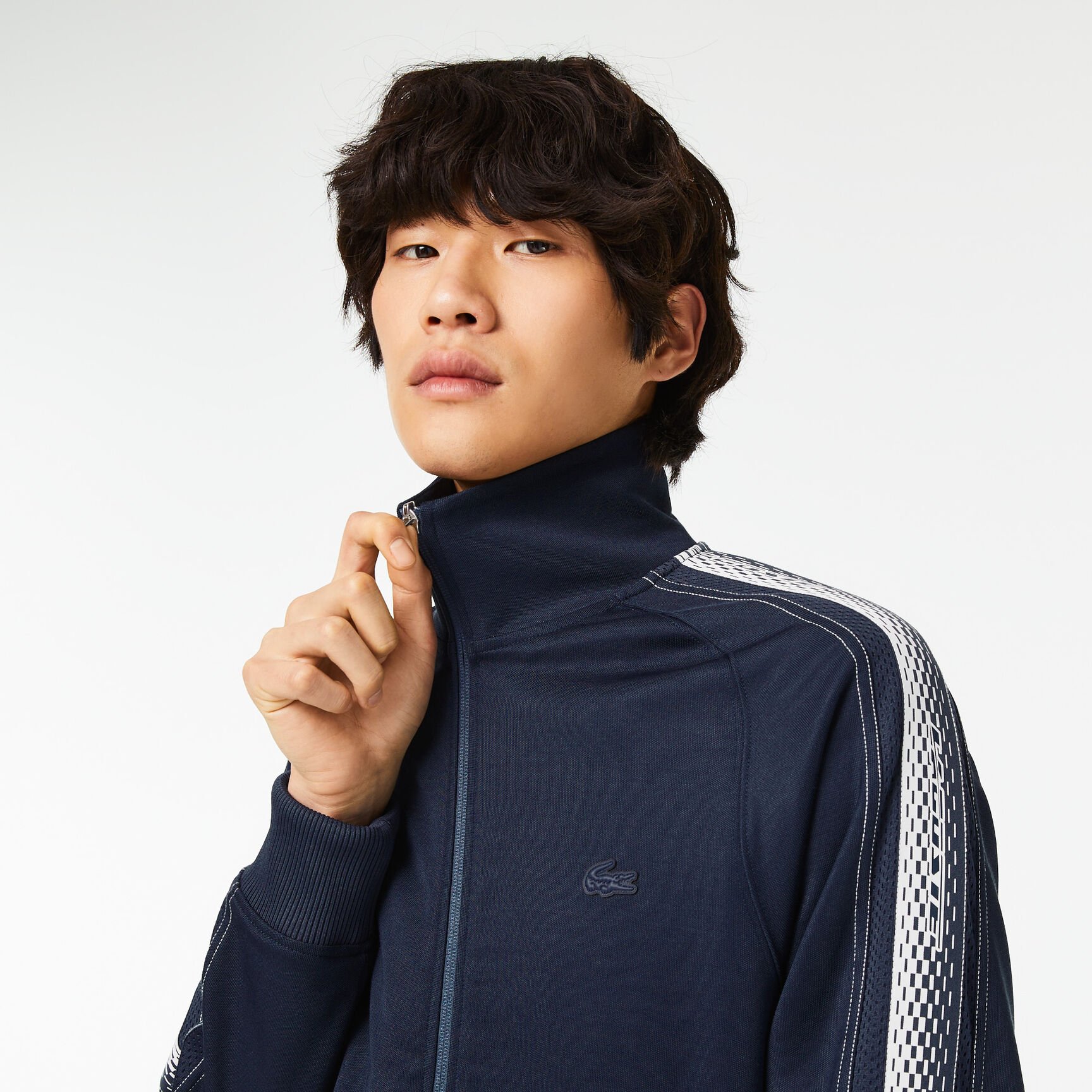 Men’s Lacoste Regular Fit Zipped Piqué Sweatshirt Men’s Lacoste Regular Fit Zipped Piqué Sweatshirt