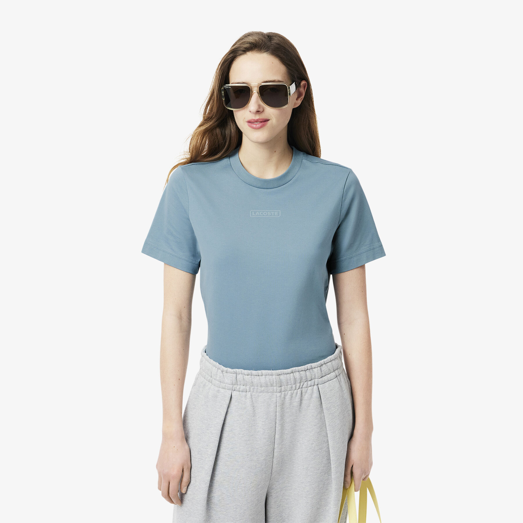 lacoste print cotton t shirt