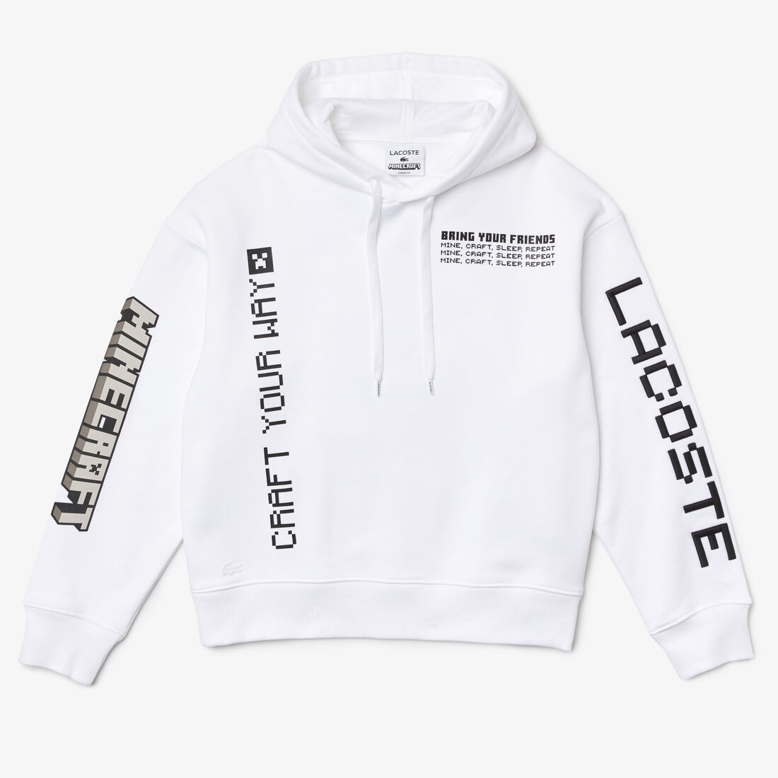 Men's Lacoste L!VE x Minecraft Loose Fit Fleece Hoodie Men's Lacoste L!VE x Minecraft Loose Fit Fleece Hoodie