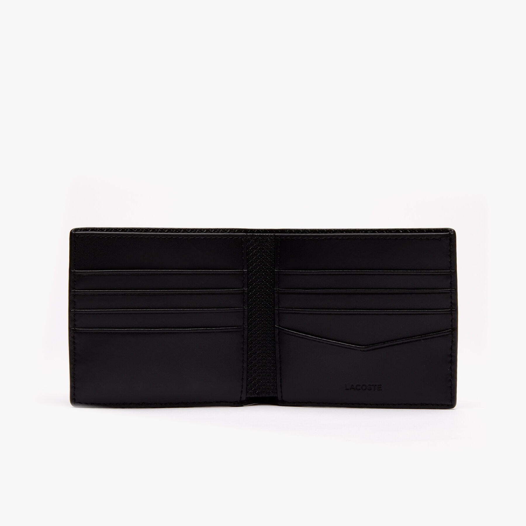 lacoste men s chantaco piqu  leather 8 card holder and wallet