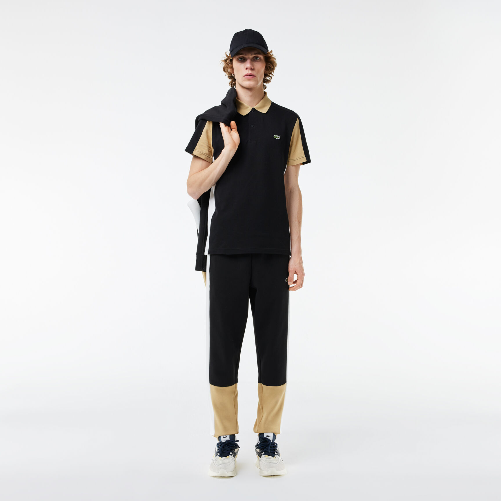 Cotton Pique Colourblock Polo Shirt