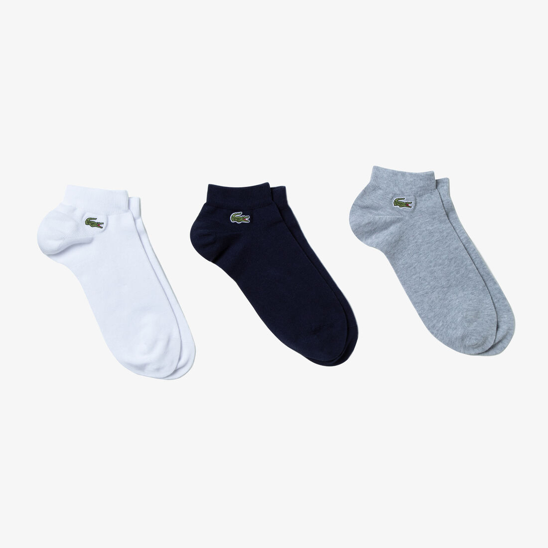 جوارب قطنية قصة منخفضة حزمة ثلاثية مجموعة Lacoste SPORT للرجال