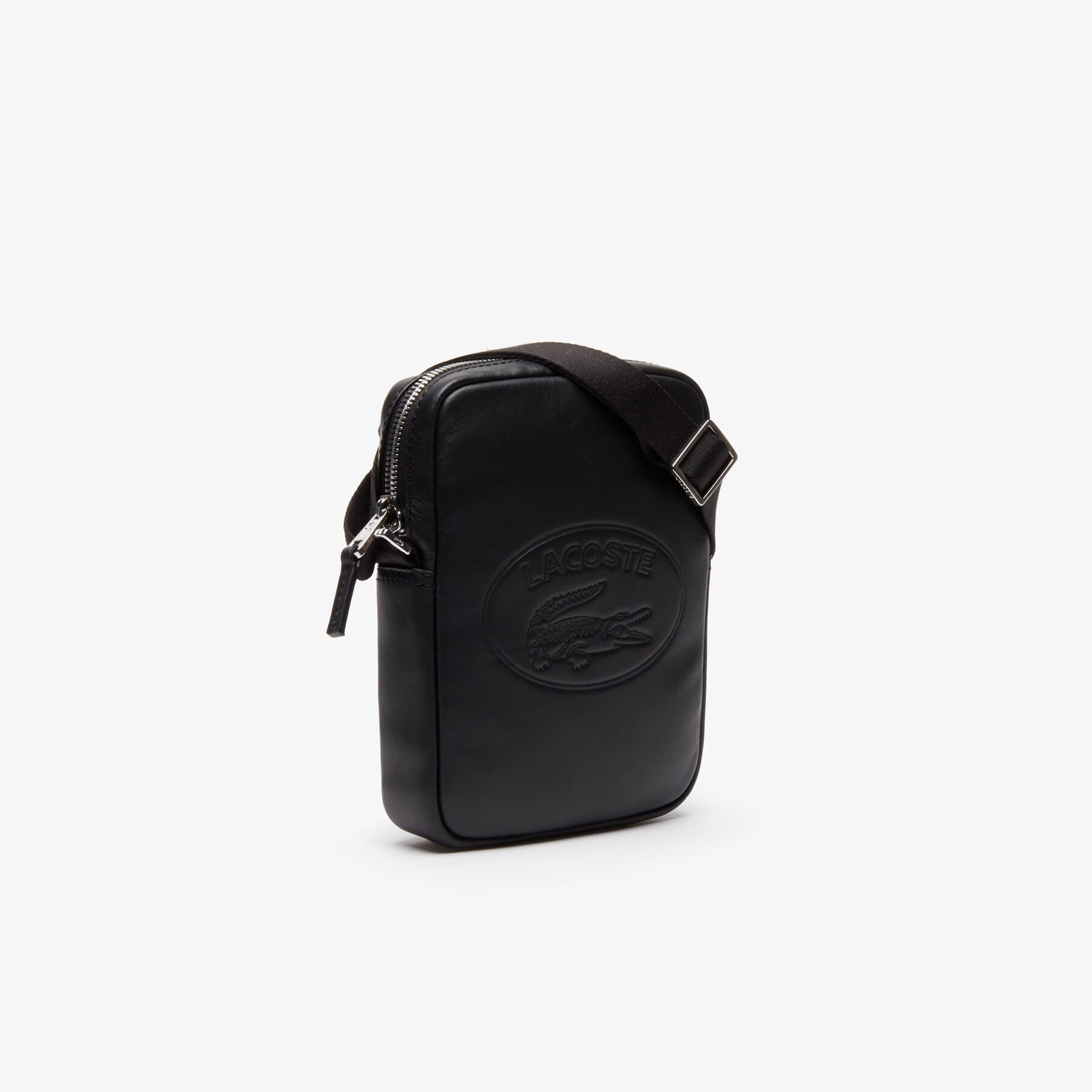 Men's L.12.12 Casual Embossed Lettering Vertical Leather Bag lacoste men s l 12 12 casual embossed lettering vertical leather bag