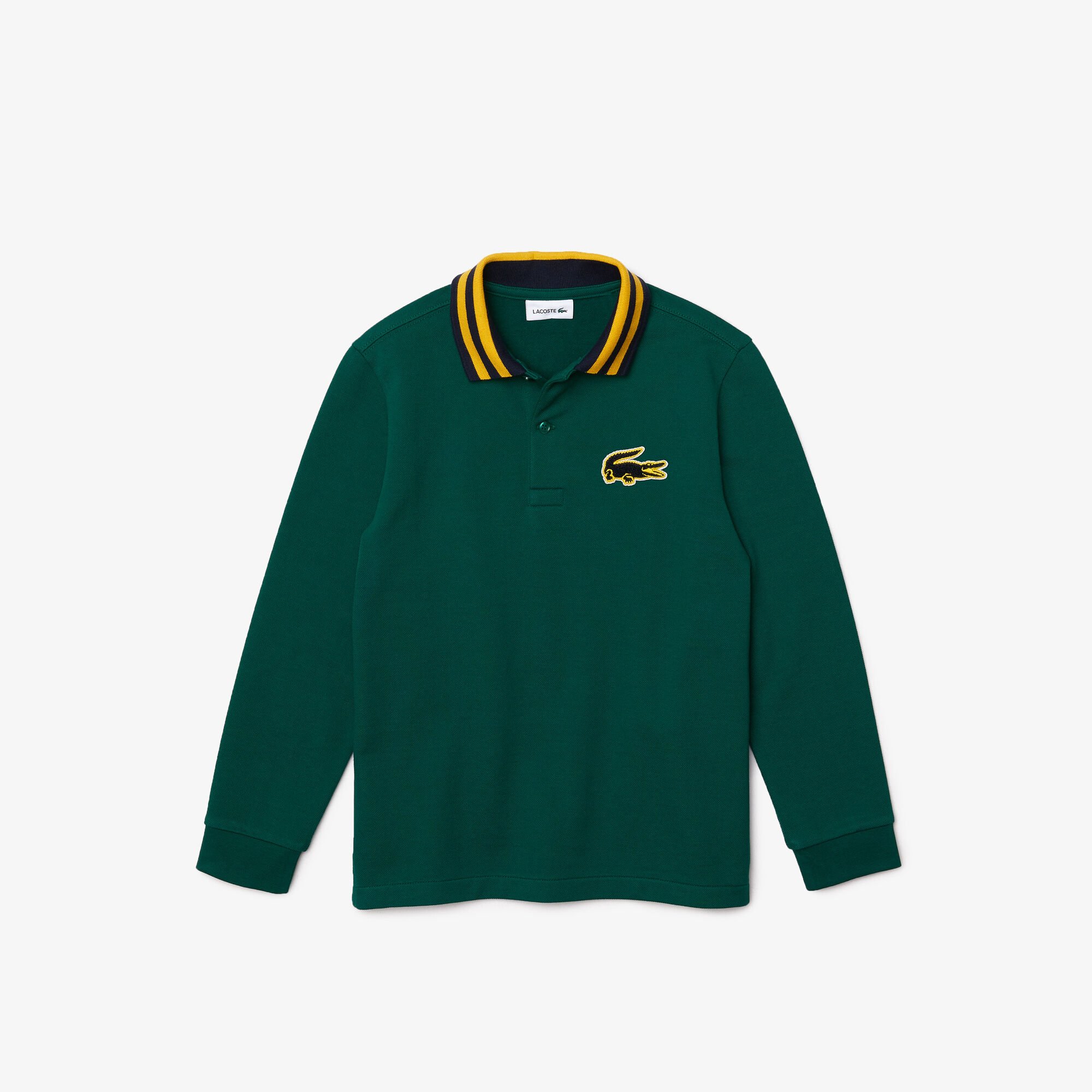 Boys lacoste long sleeve polo cheap