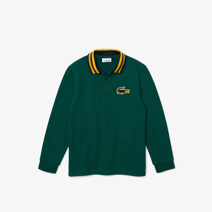 بولو Lacoste للأولاد بقصّة عادية من قطن بيكيه