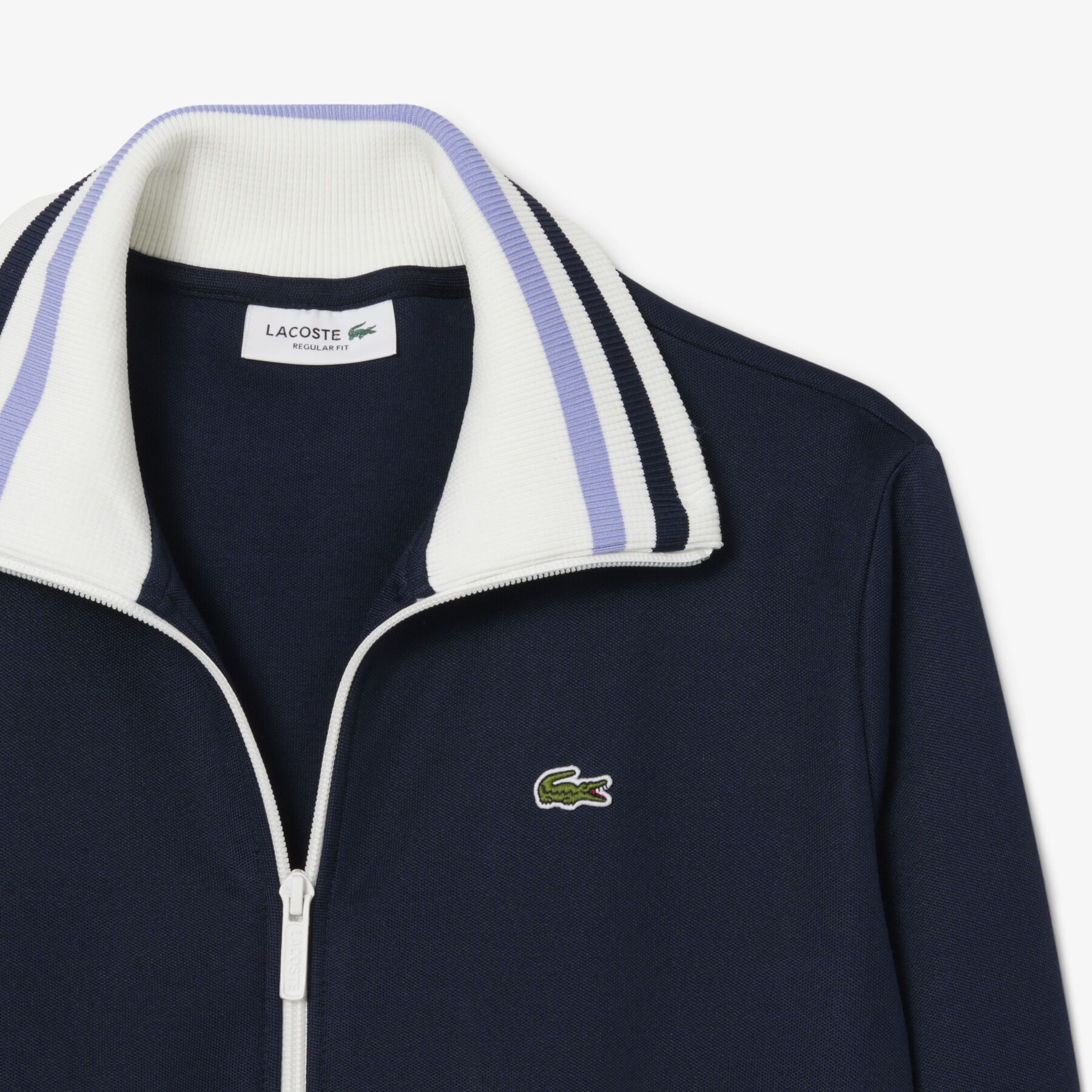 Zipped Stripe Accent Sweatshirt