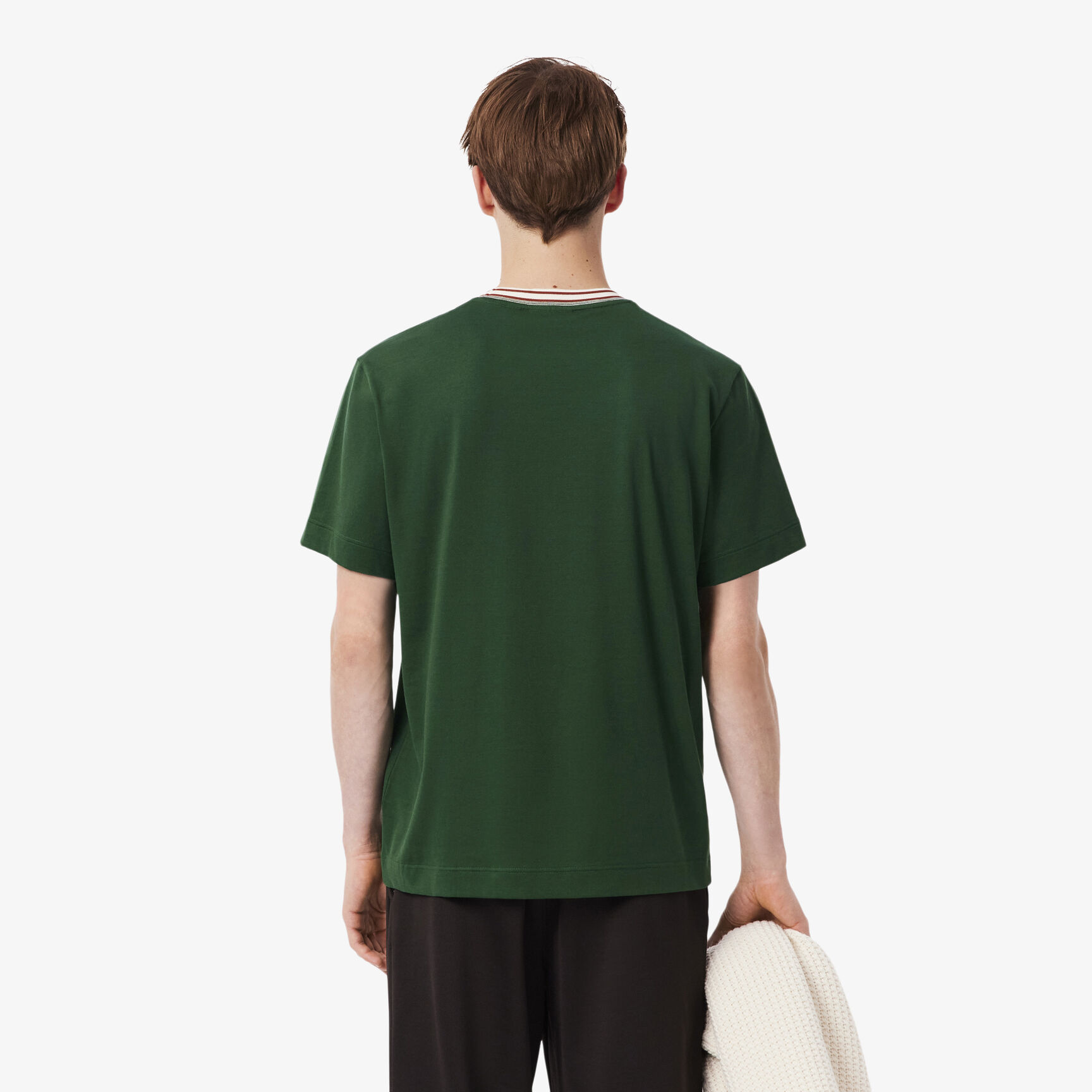 تي شيرت فرنسي الصنع مخطط الرقبة