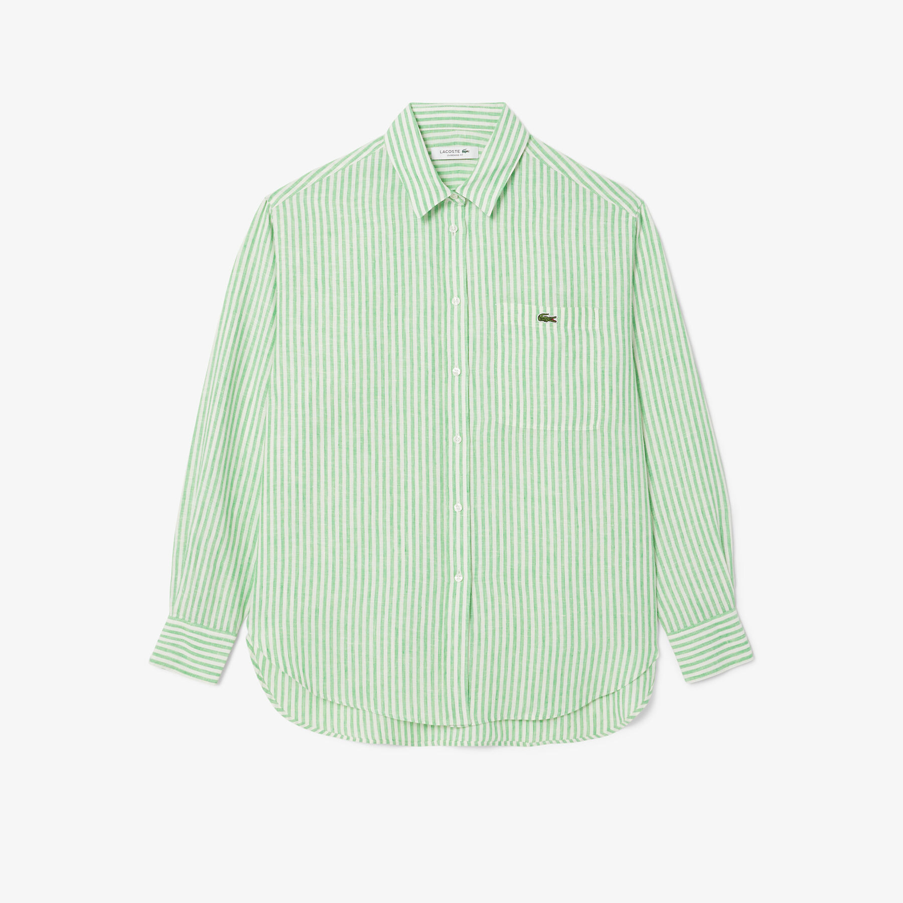 lacoste oversized striped linen shirt
