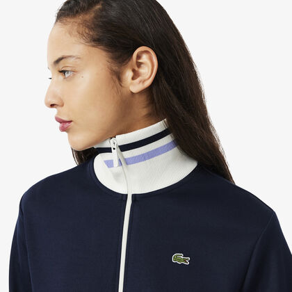 Zipped Stripe Accent Sweatshirt