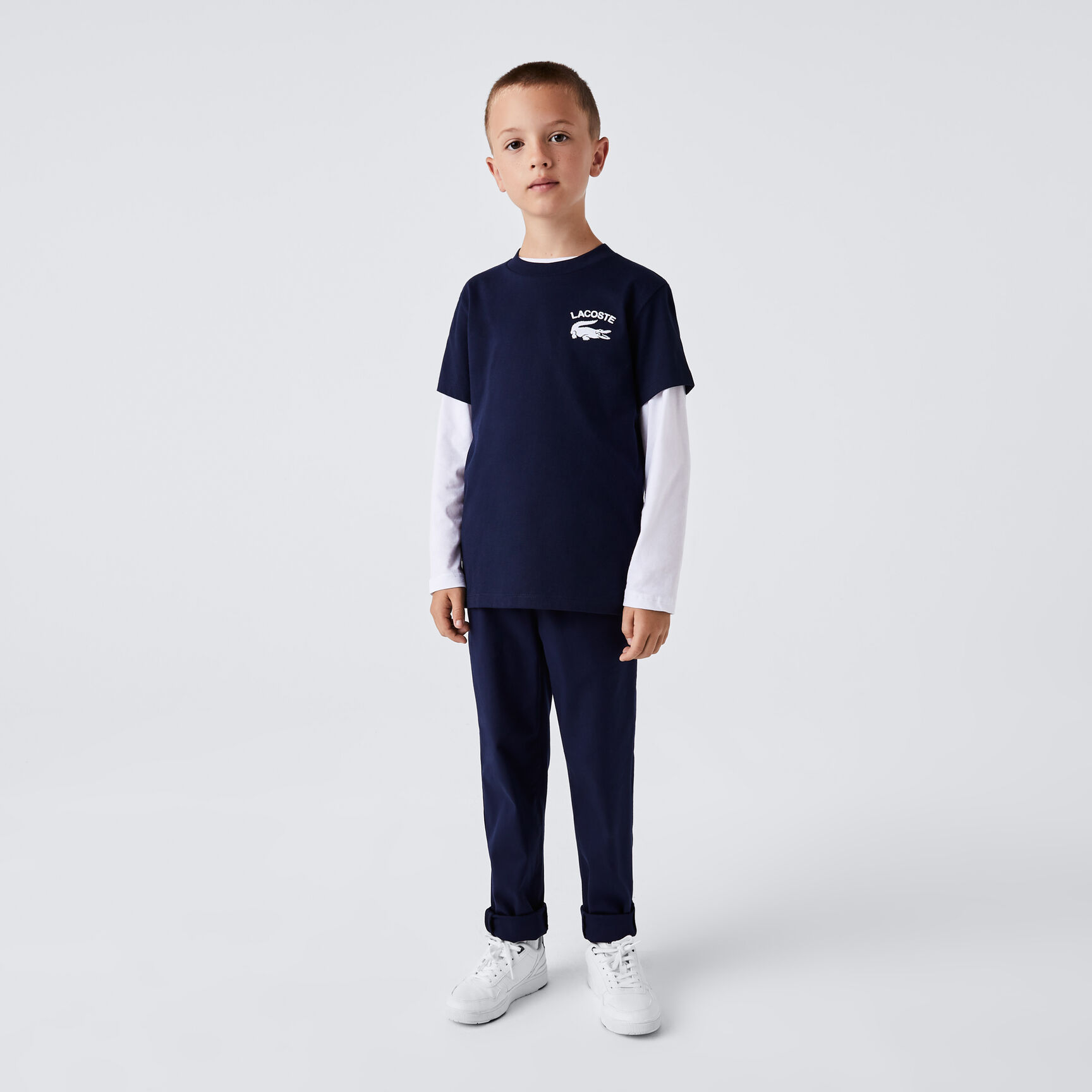 Boys' Lacoste Printed Cotton Jersey T-shirt