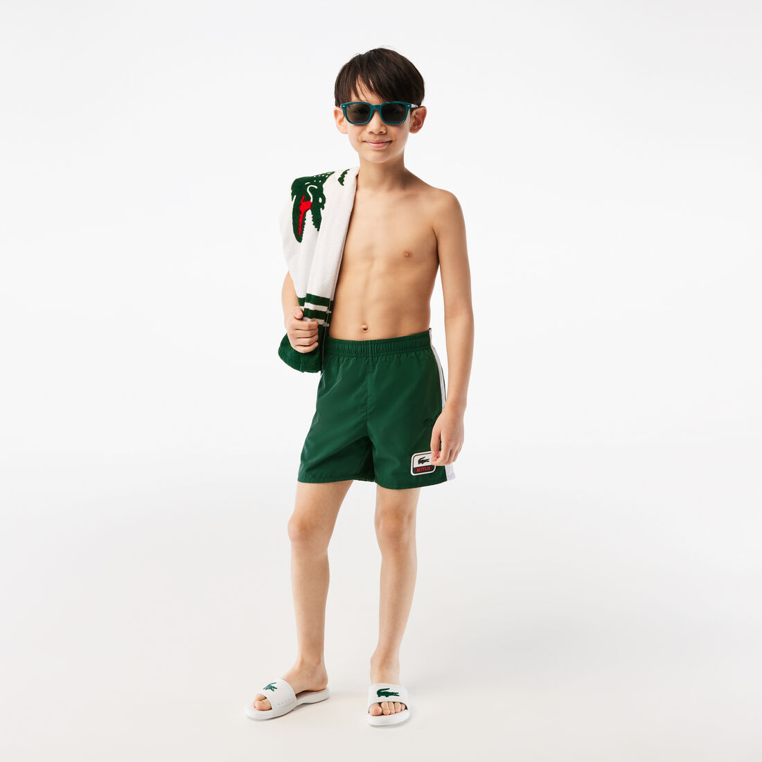 Boy’s Lacoste x Netflix Contrast Badge Swim Trunks Boy’s Lacoste x Netflix Contrast Badge Swim Trunks