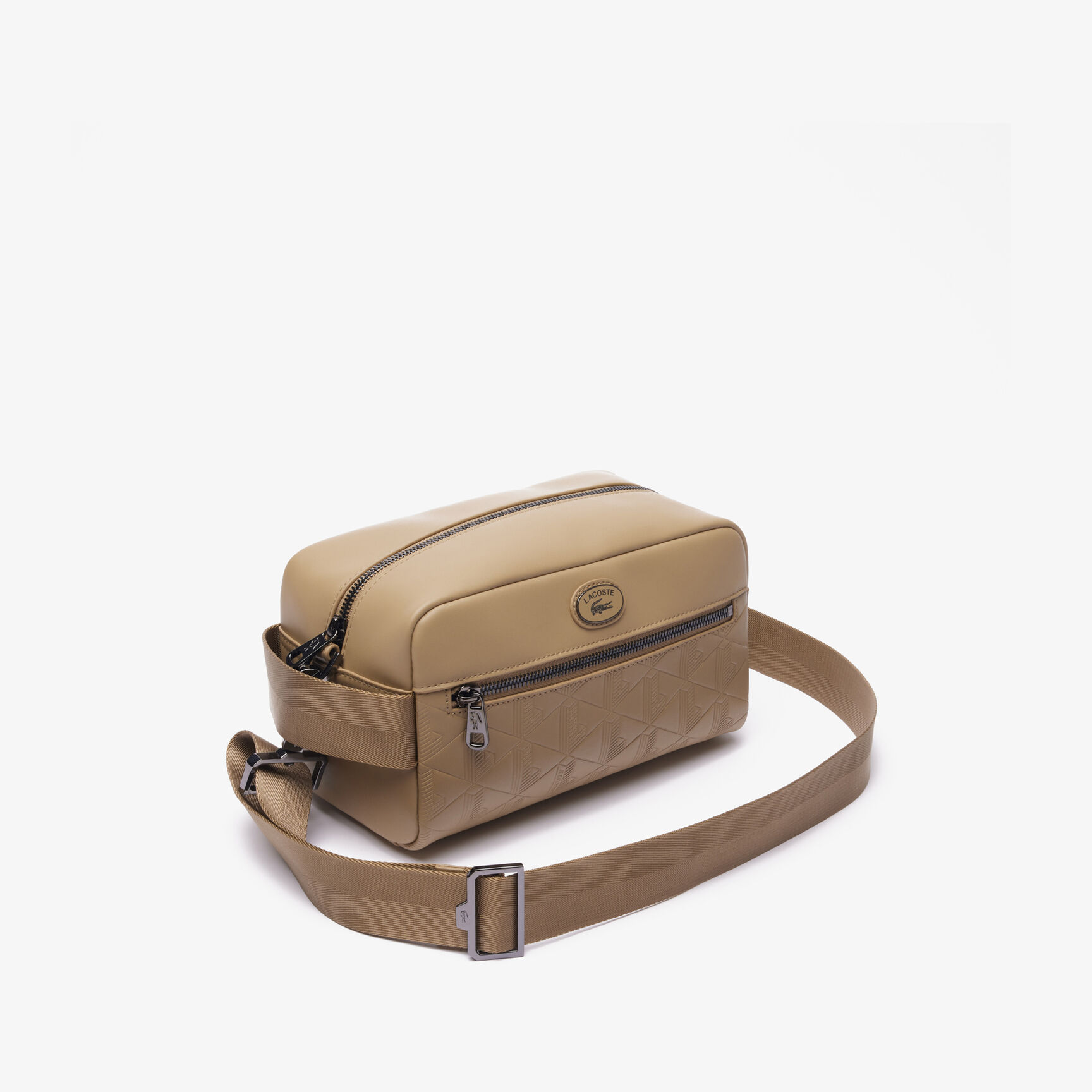 Leather Monogram Print Pouch Purse