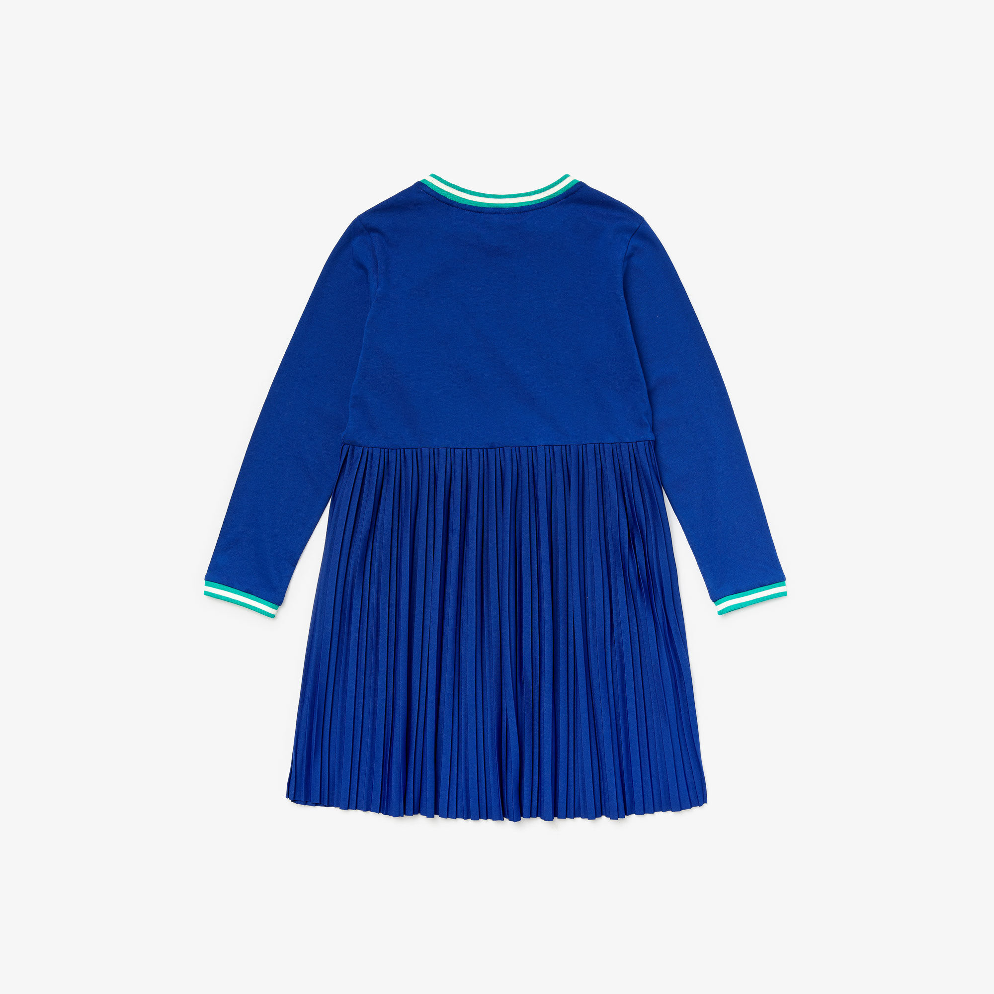 Girls' Crew Neck Pleated Cotton Dress Girls' Crew Neck Pleated Cotton Dress