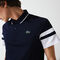 men s lacoste sport striped sleeves breathable piqu  tennis polo shirt