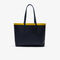 lacoste women s anna reversible contrast band coated canvas tote bag