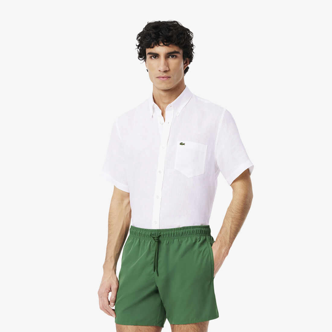 Men's Lacoste Short Sleeve Linen Shirt