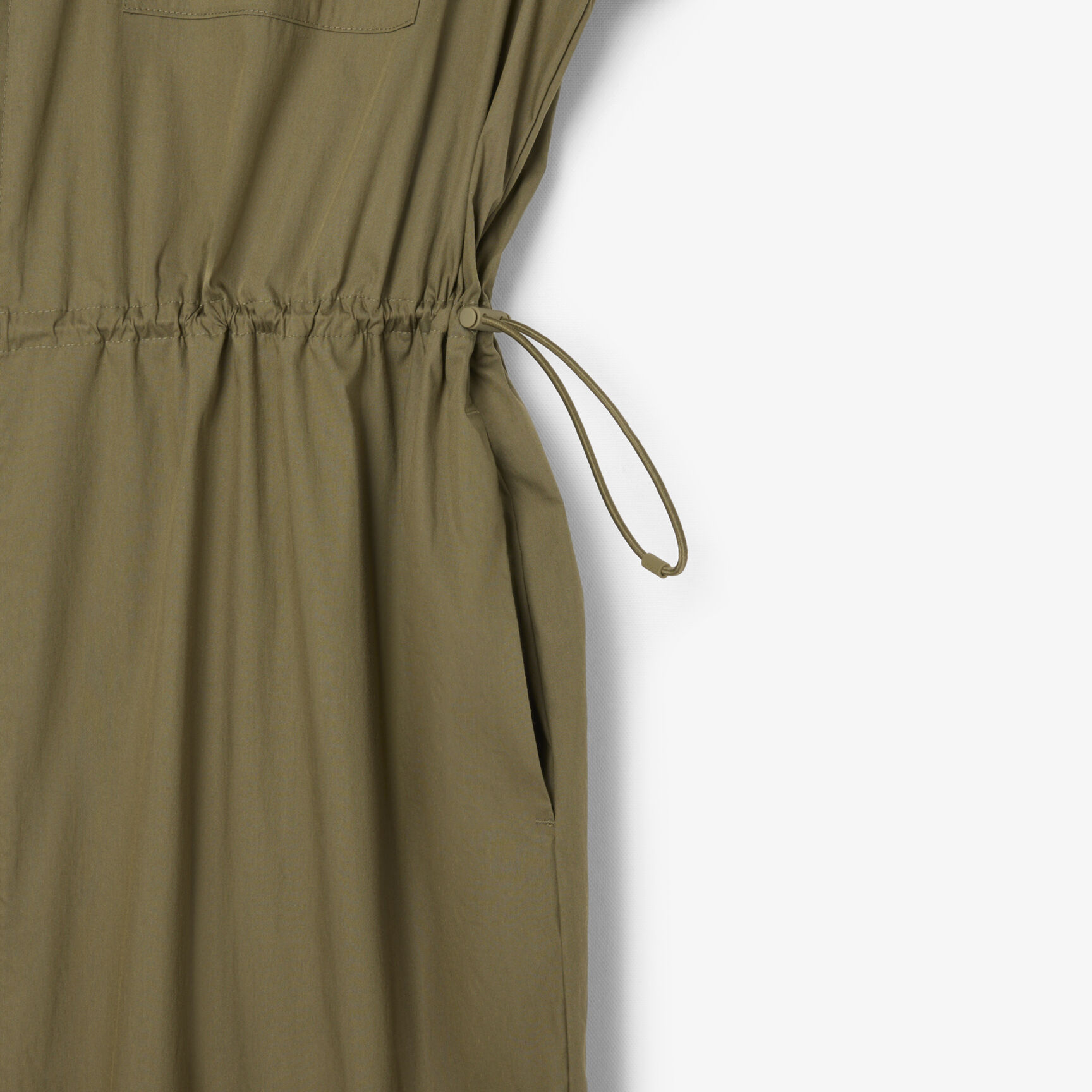 فستان قميص قطني كبير الحجم بسحاب أمامي