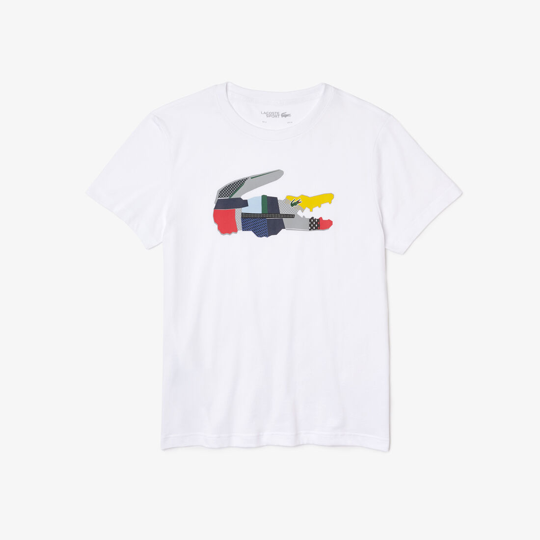 Men's Lacoste SPORT Patchwork Crocodile Print Cotton T-shirt