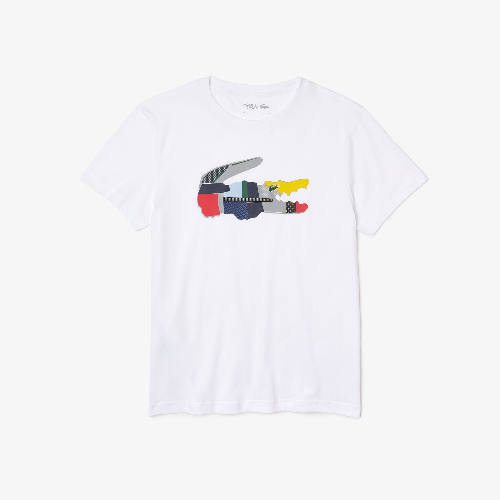 Men's Lacoste SPORT Patchwork Crocodile Print Cotton T-shirt Men's Lacoste SPORT Patchwork Crocodile Print Cotton T-shirt