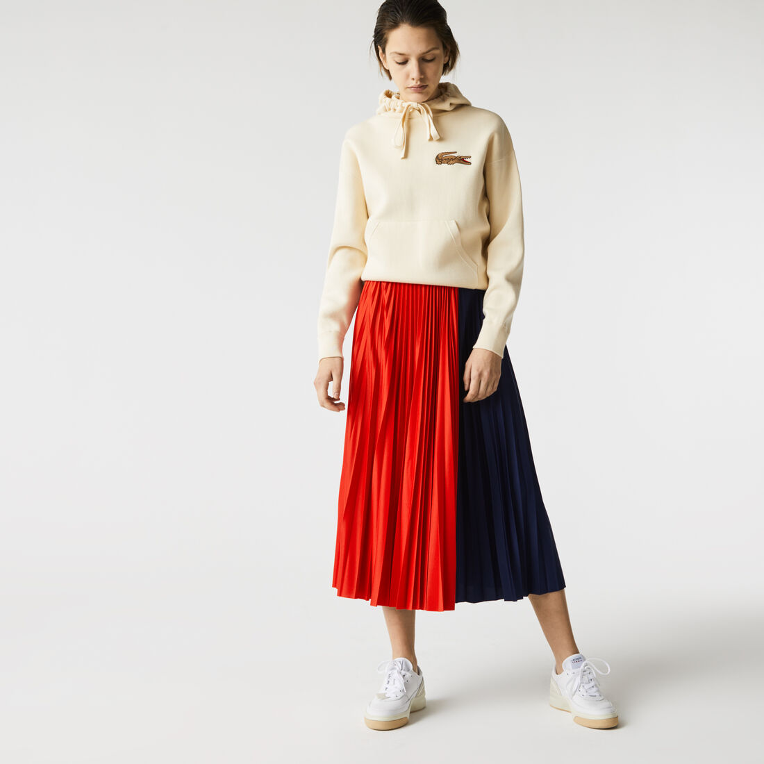 Women’s Mid-Length Colourblock Pleated Skirt Women’s Mid-Length Colourblock Pleated Skirt