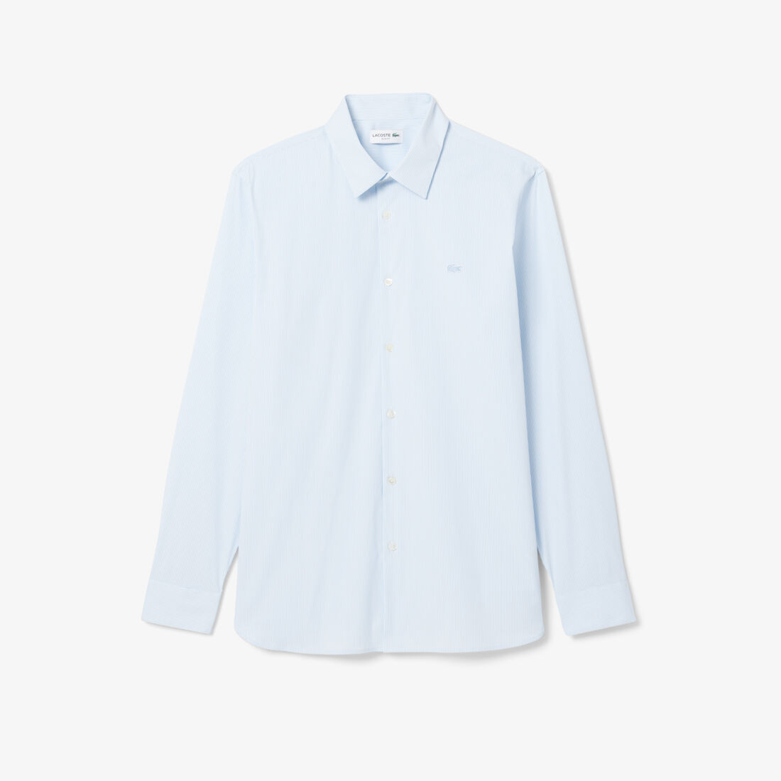 قميص بوبلين مطاطي مخطط بقصة ضيقة قميص بوبلين مطاطي مخطط بقصة ضيقة