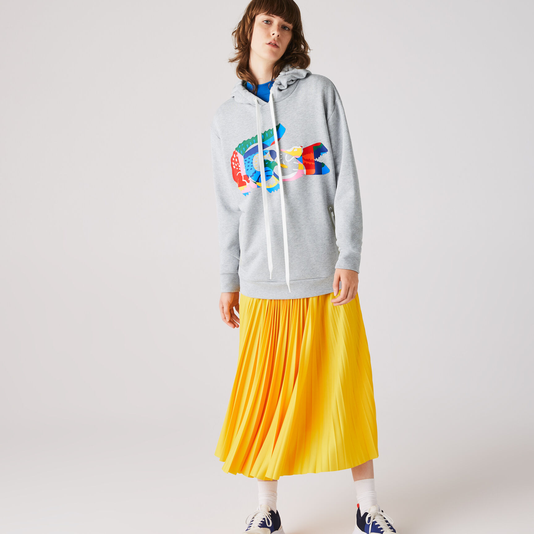 Women's Oversized Crocodile Print Hooded Fleece Sweatshirt