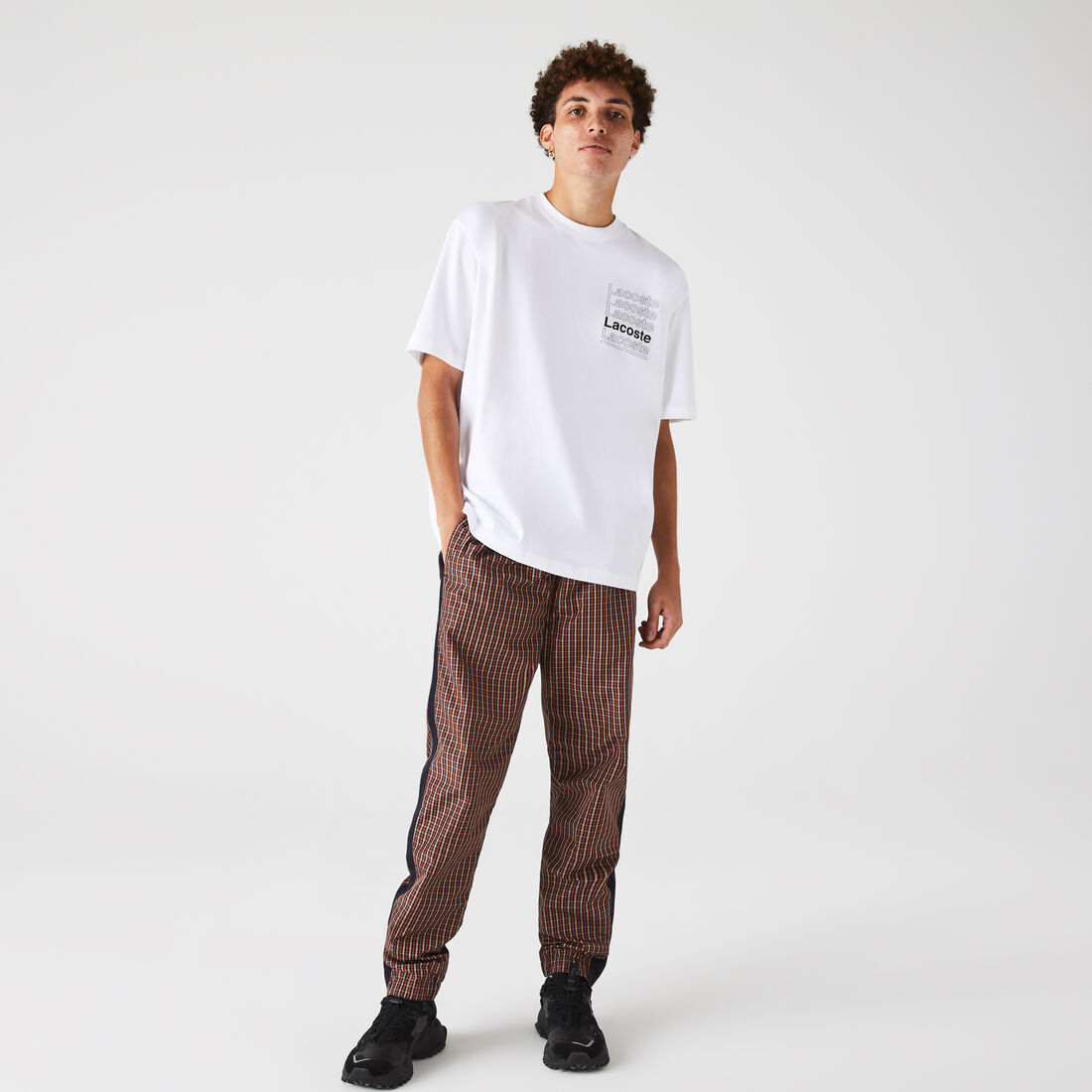 Men's Lacoste L!VE Loose Fit Printed Cotton T-shirt Men's Lacoste L!VE Loose Fit Printed Cotton T-shirt