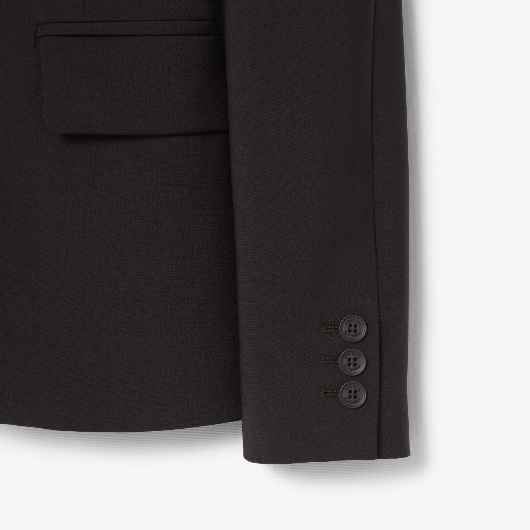 Embroidered Logo Slim Fit Wool Blazer