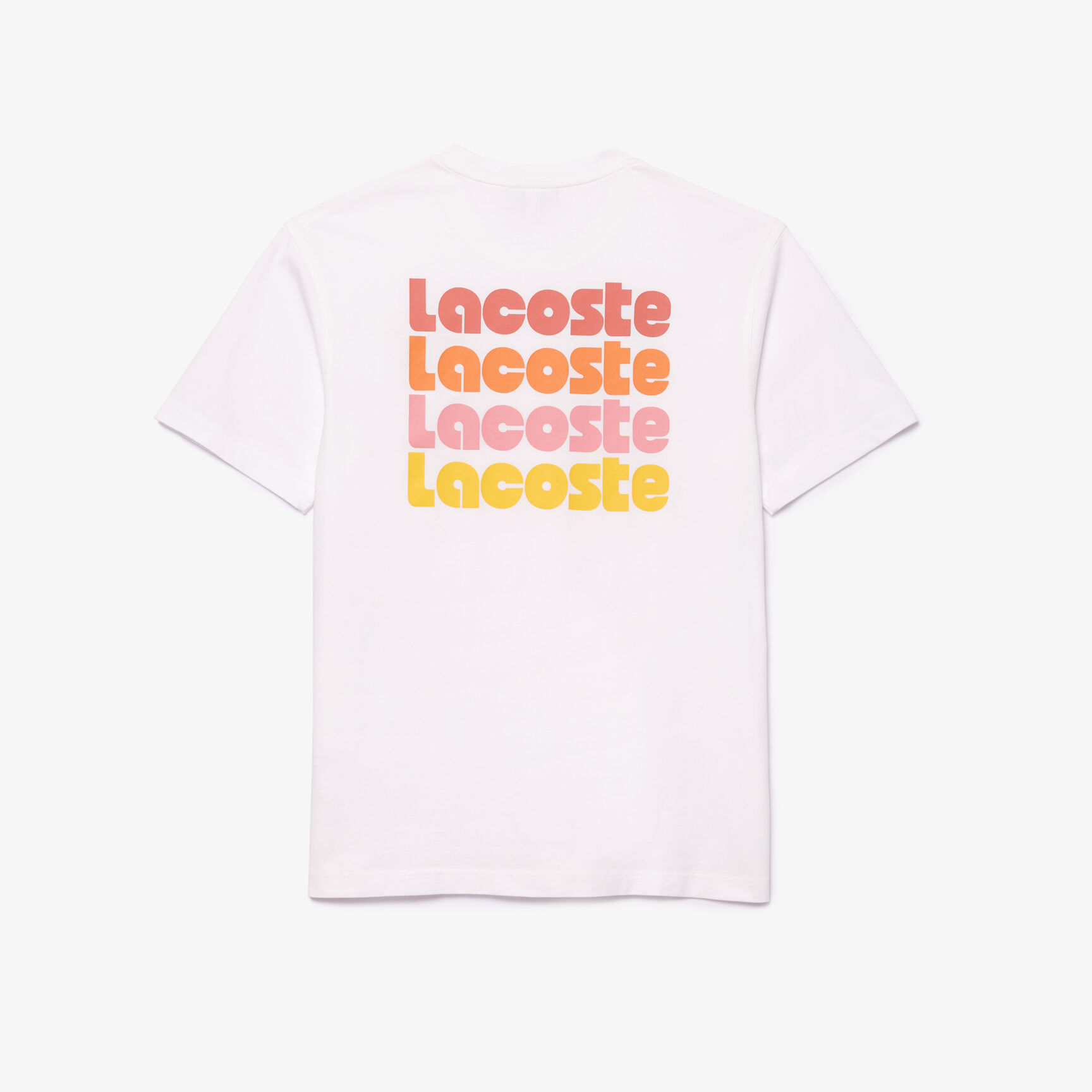 Washed Effect Ombr&eacute; Lacoste Print T-shirt