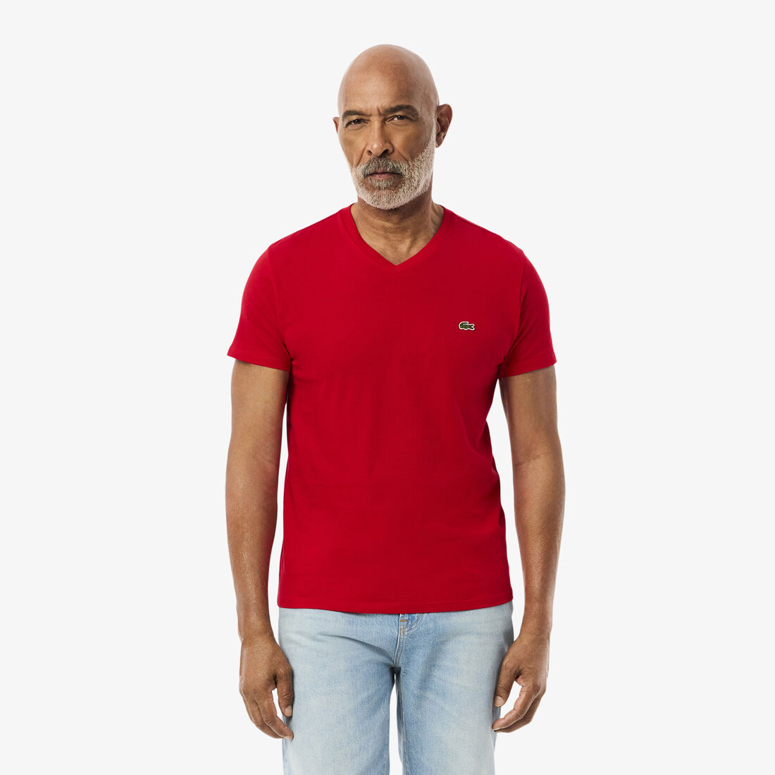 Men's V-neck Pima Cotton Jersey T-shirt