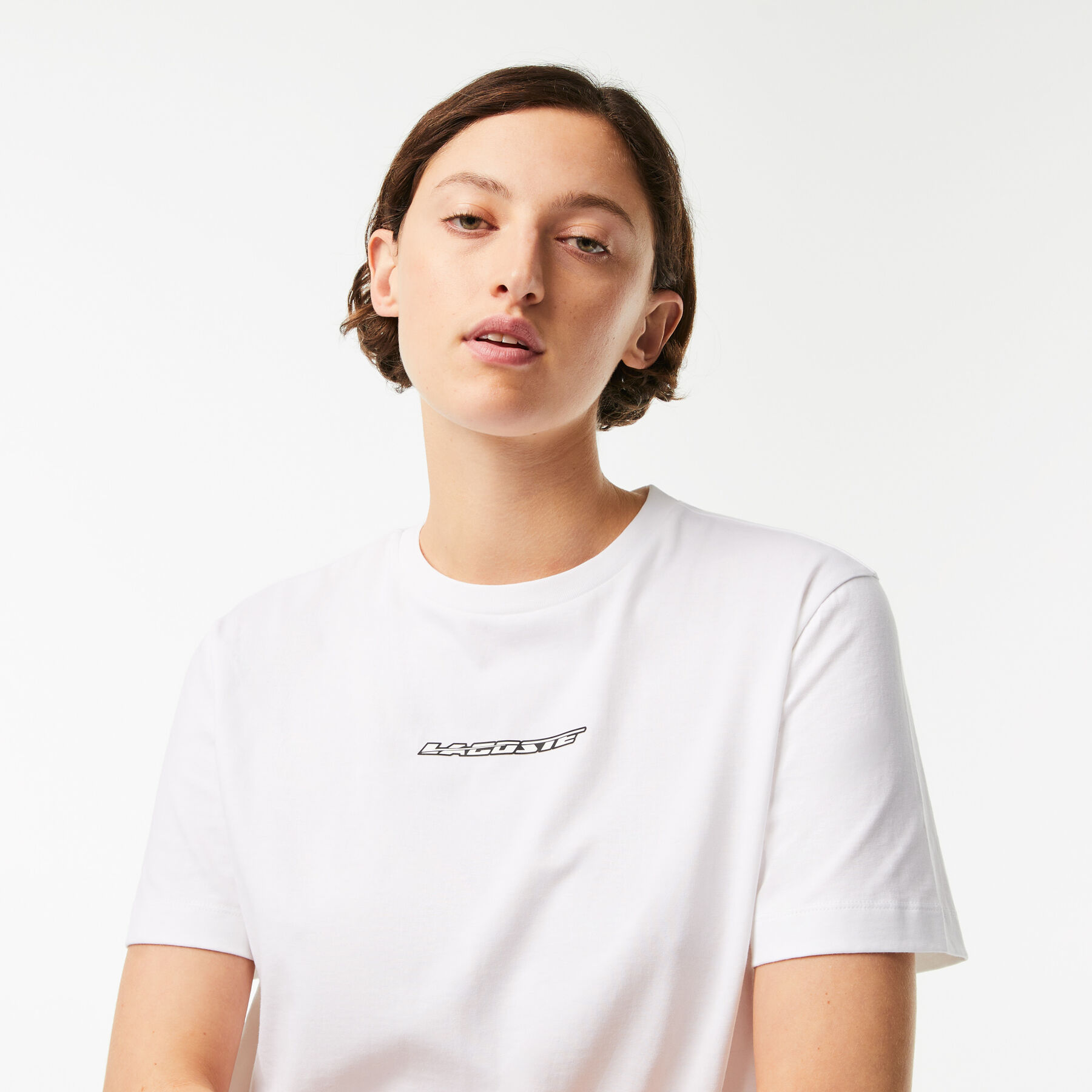 Women's Lacoste Jersey Contrast Print T-shirt women s lacoste jersey contrast print t shirt